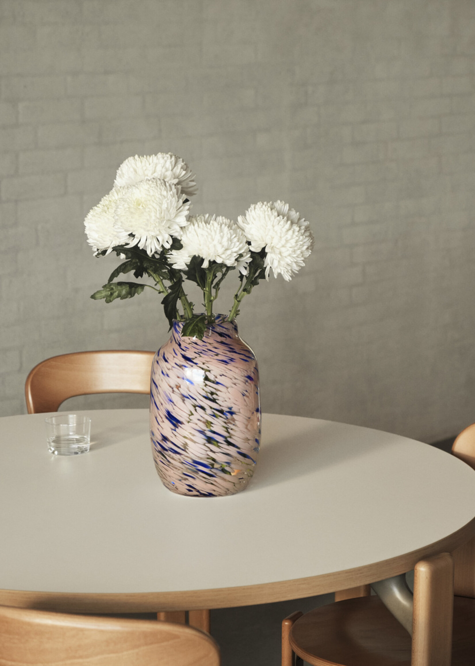 Hay Splash Vase Round-Large-Light pink and blue