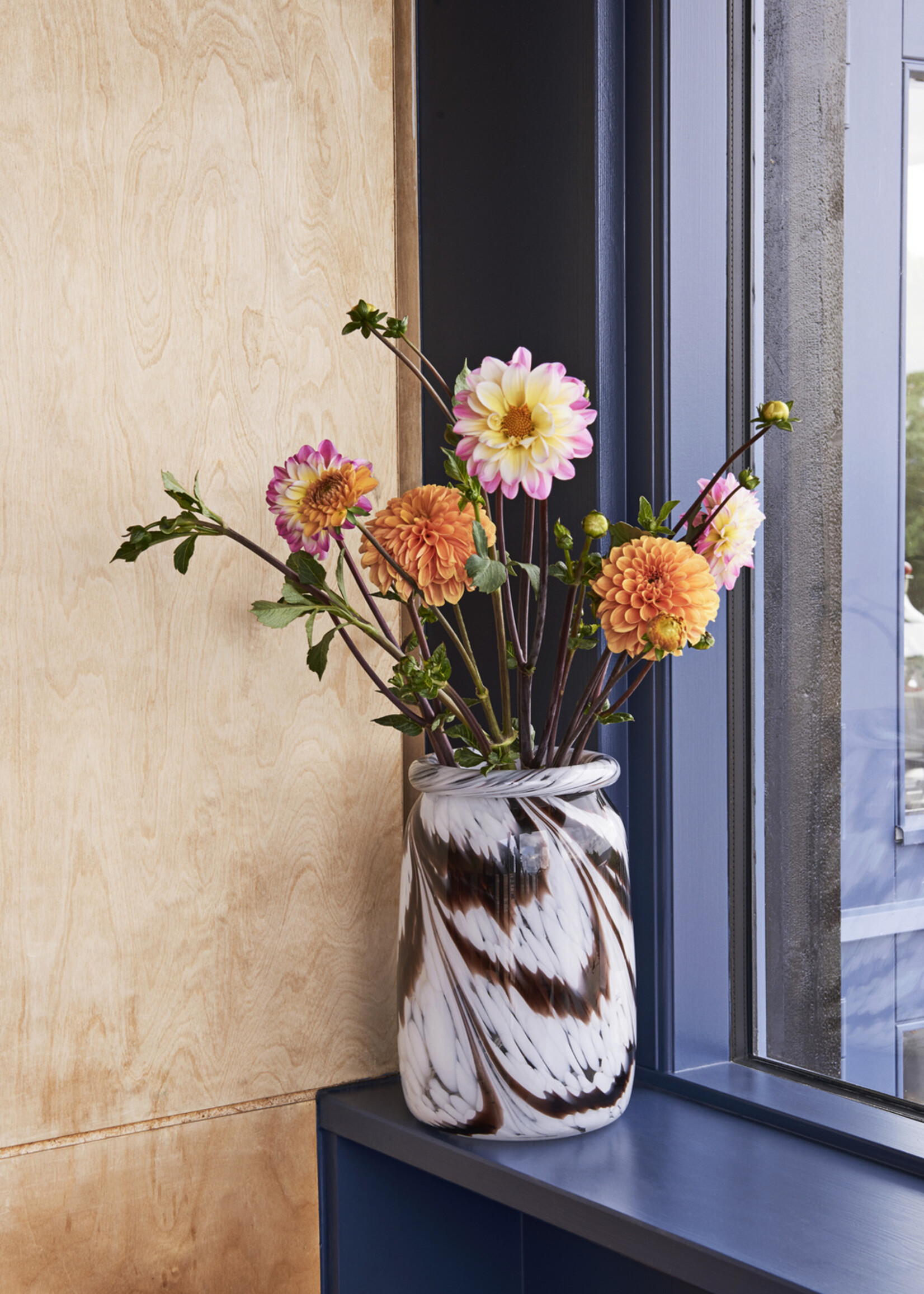 Hay Splash Vase Roll Neck-X-Small-Coffee and white