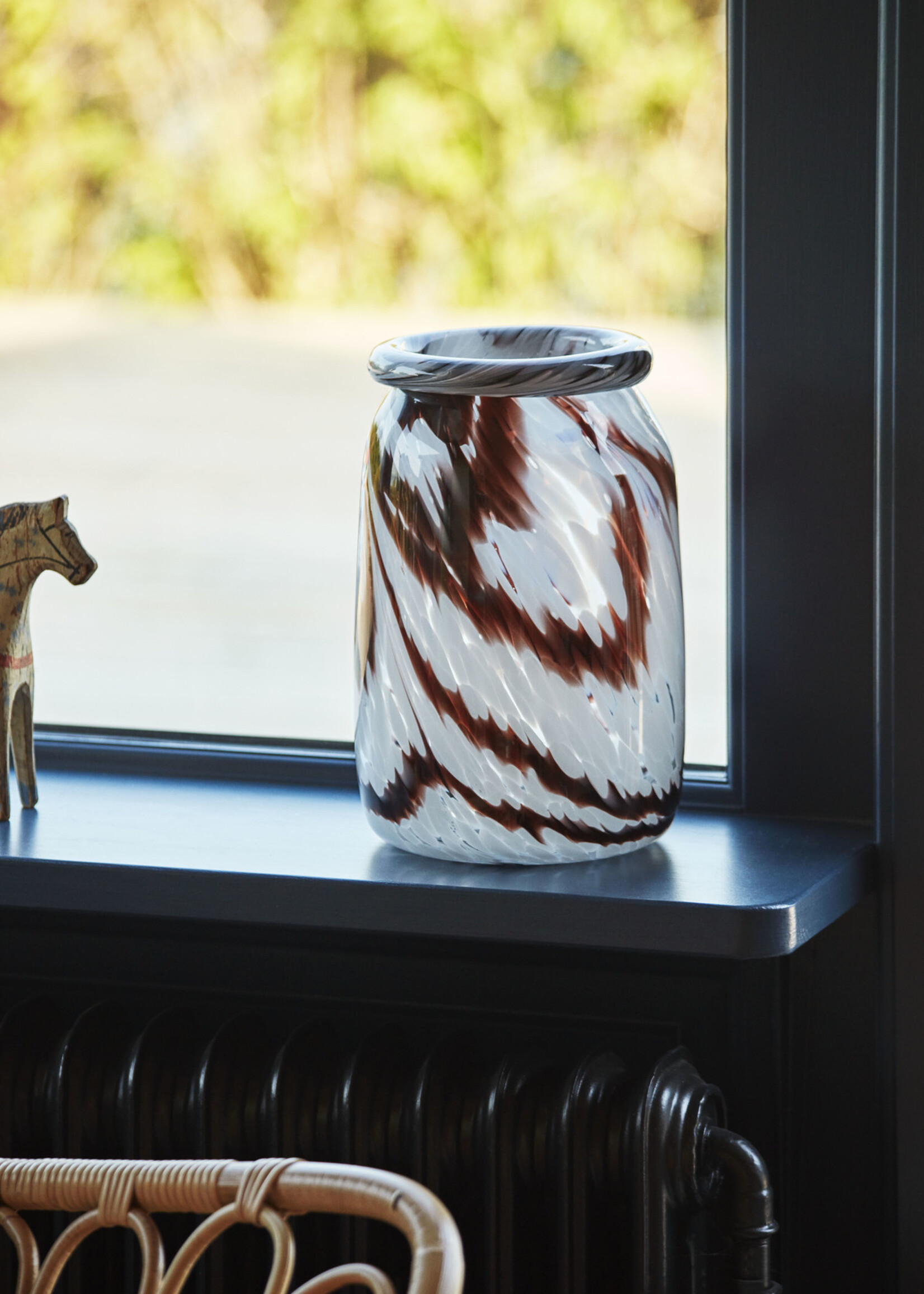 Hay Splash Vase Roll Neck-X-Small-Coffee and white