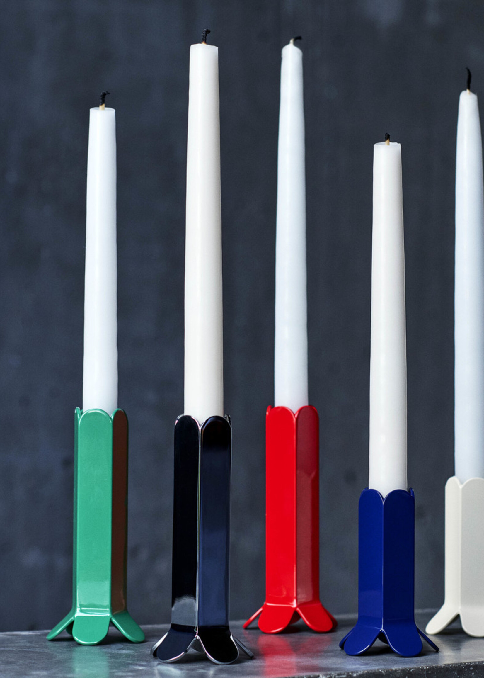 Hay Arcs Candleholder-Small-Dark Blue