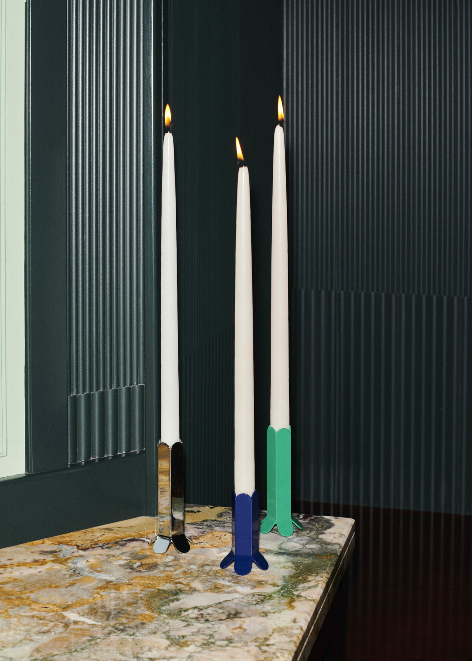 Hay Arcs Candleholder-Small-Dark Blue