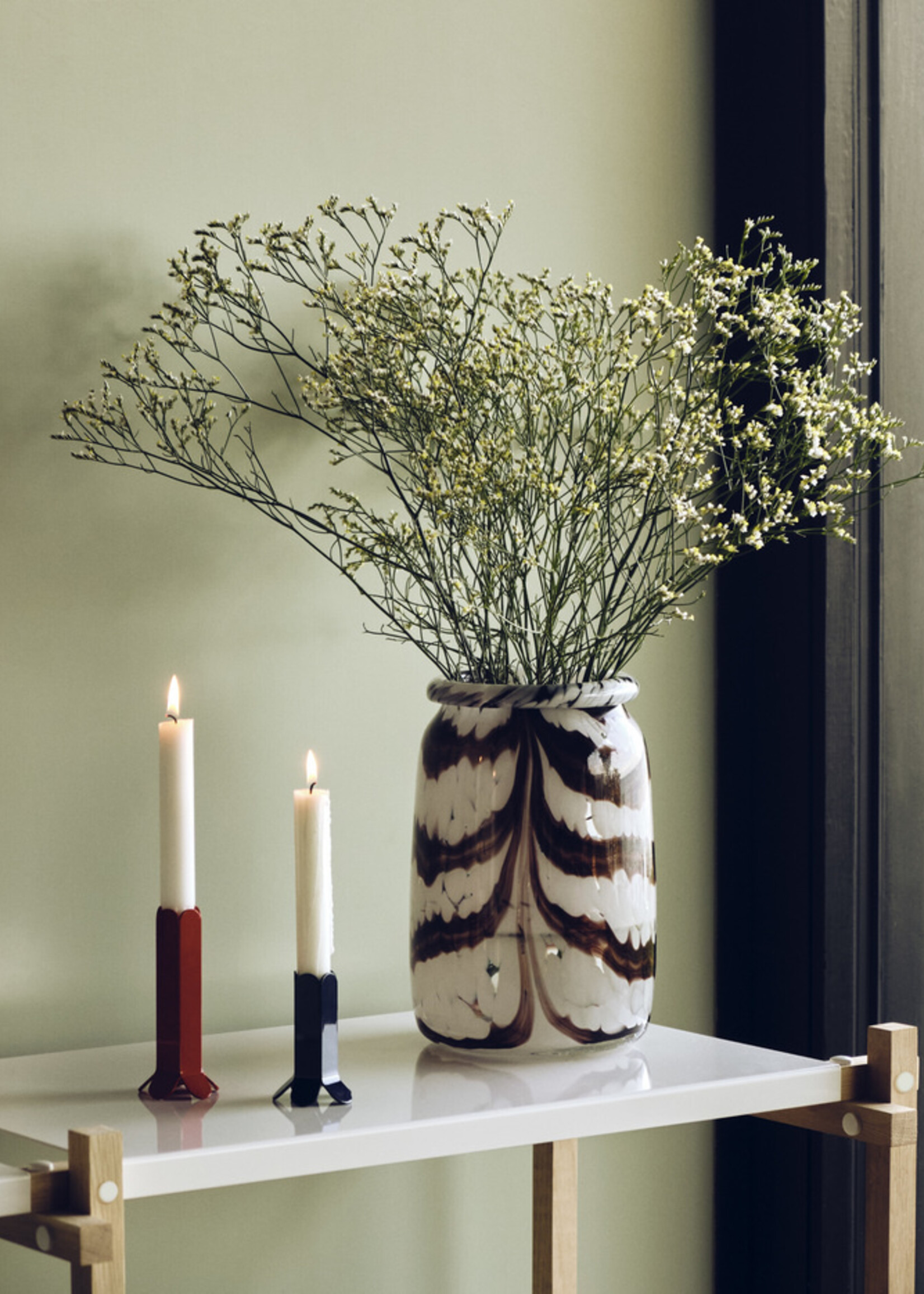 Hay Arcs Candleholder-Small-Dark Blue