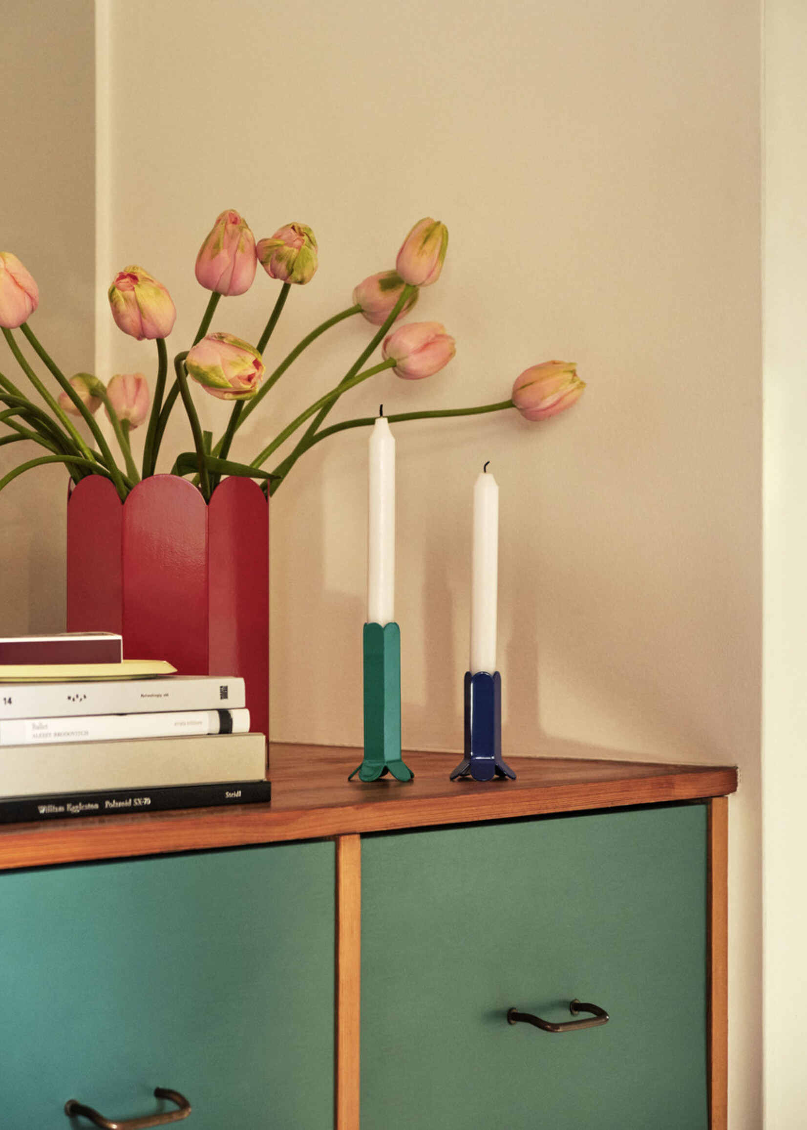 Hay Arcs Candleholder-Small-Dark Blue