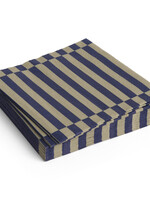 Hay Pattern Napkins-Dark blue and dark sand pillar stripe