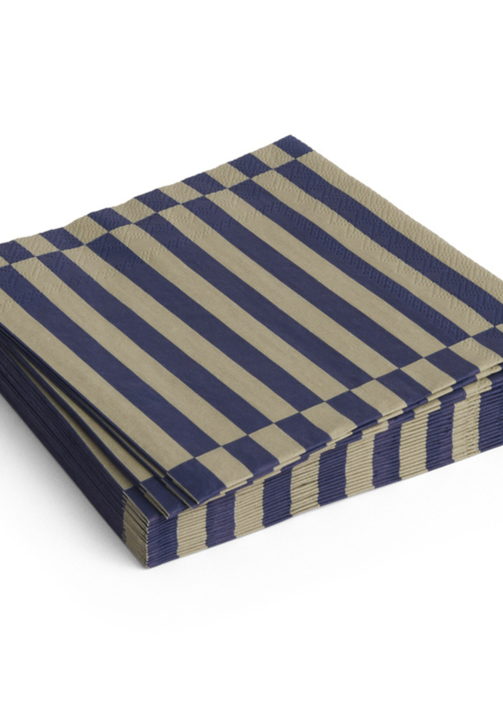 Hay Pattern Napkins-Dark blue and dark sand pillar stripe