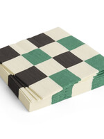 Hay Pattern Napkins-Off-white, green and black M check