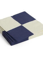 Hay Pattern Napkins-Off-white and dark blue L check