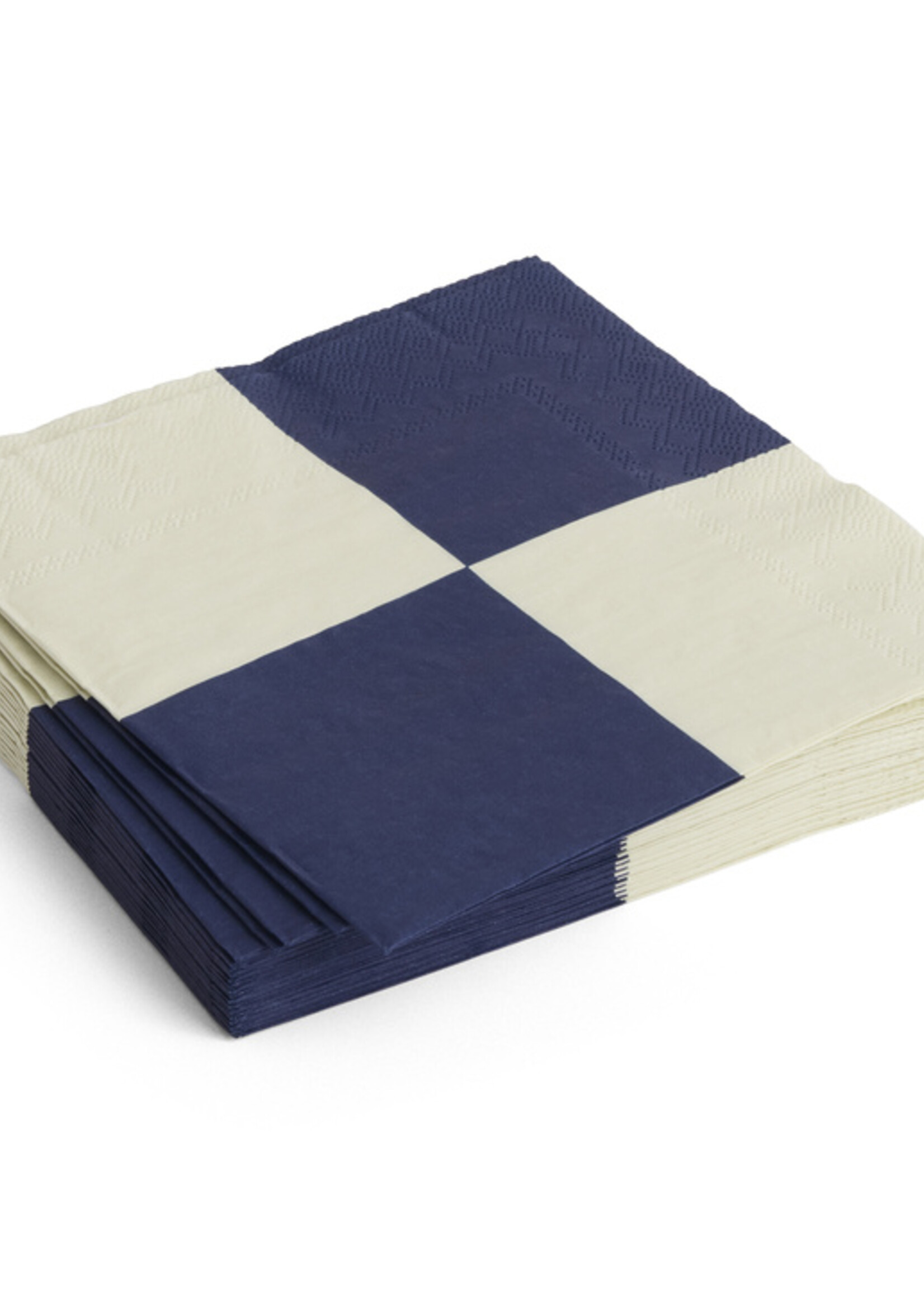 Hay Pattern Napkins-Off-white and dark blue L check