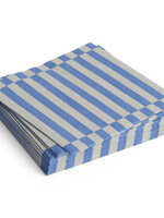 Hay Pattern Napkins-Light blue and dusty blue pillar stripe