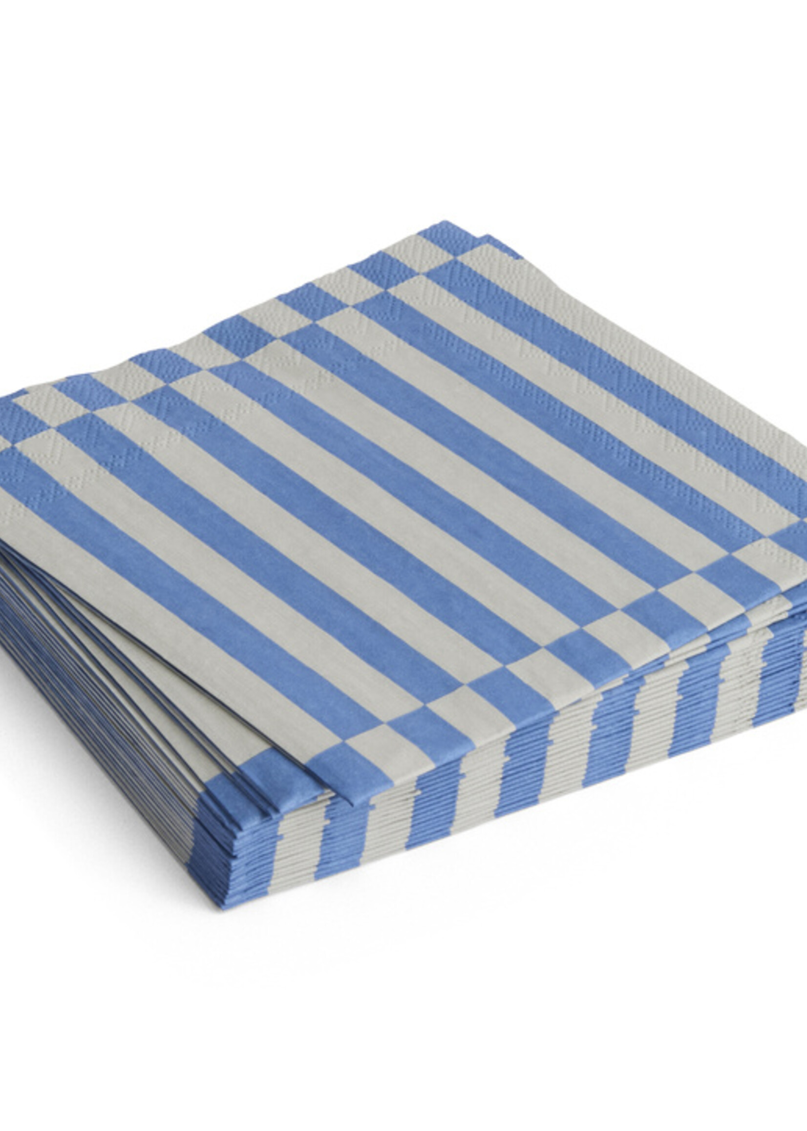 Hay Pattern Napkins-Light blue and dusty blue pillar stripe