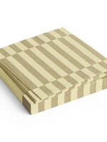 Hay Pattern Napkins-Cream and sand pillar stripe