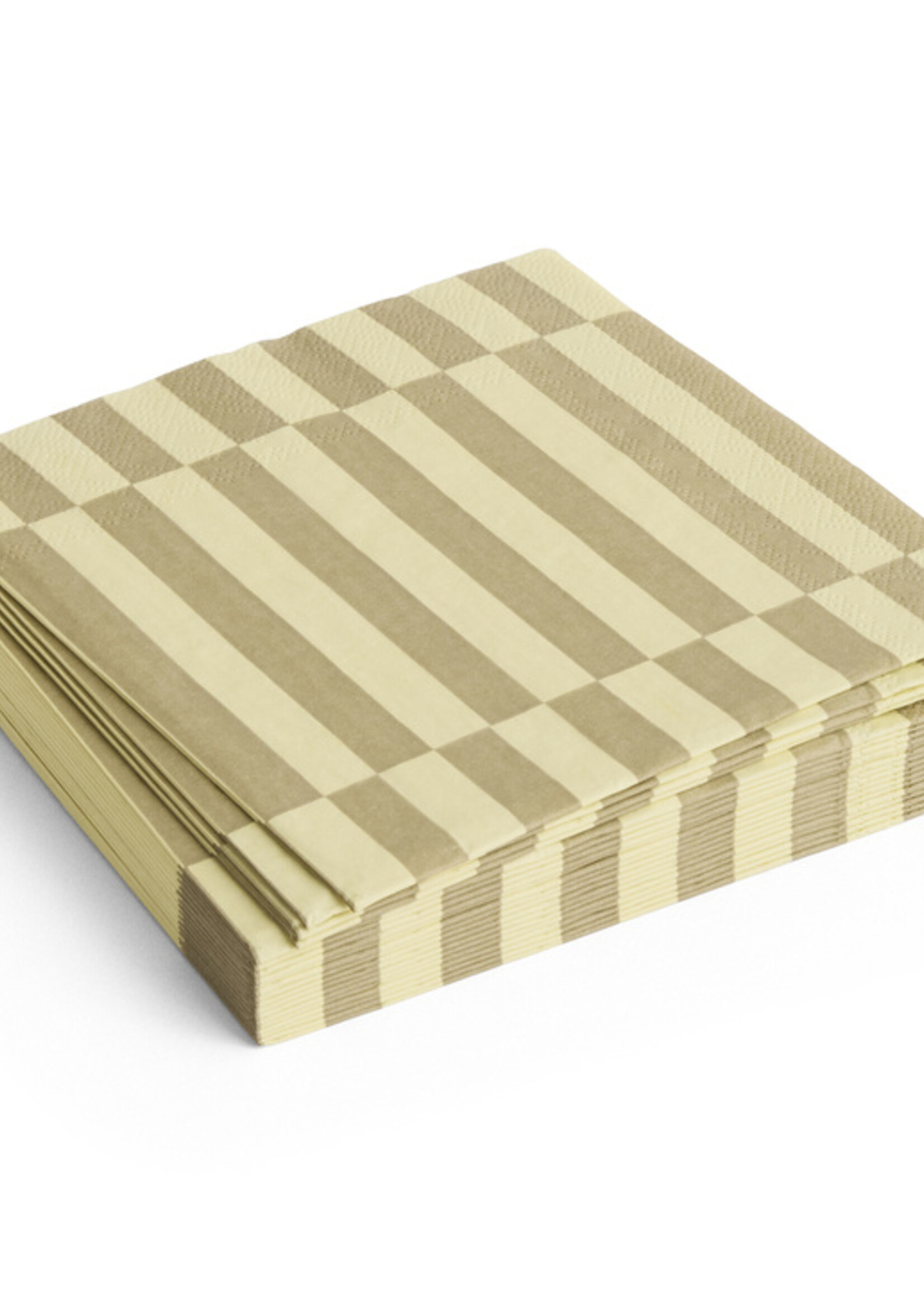Hay Pattern Napkins-Cream and sand pillar stripe