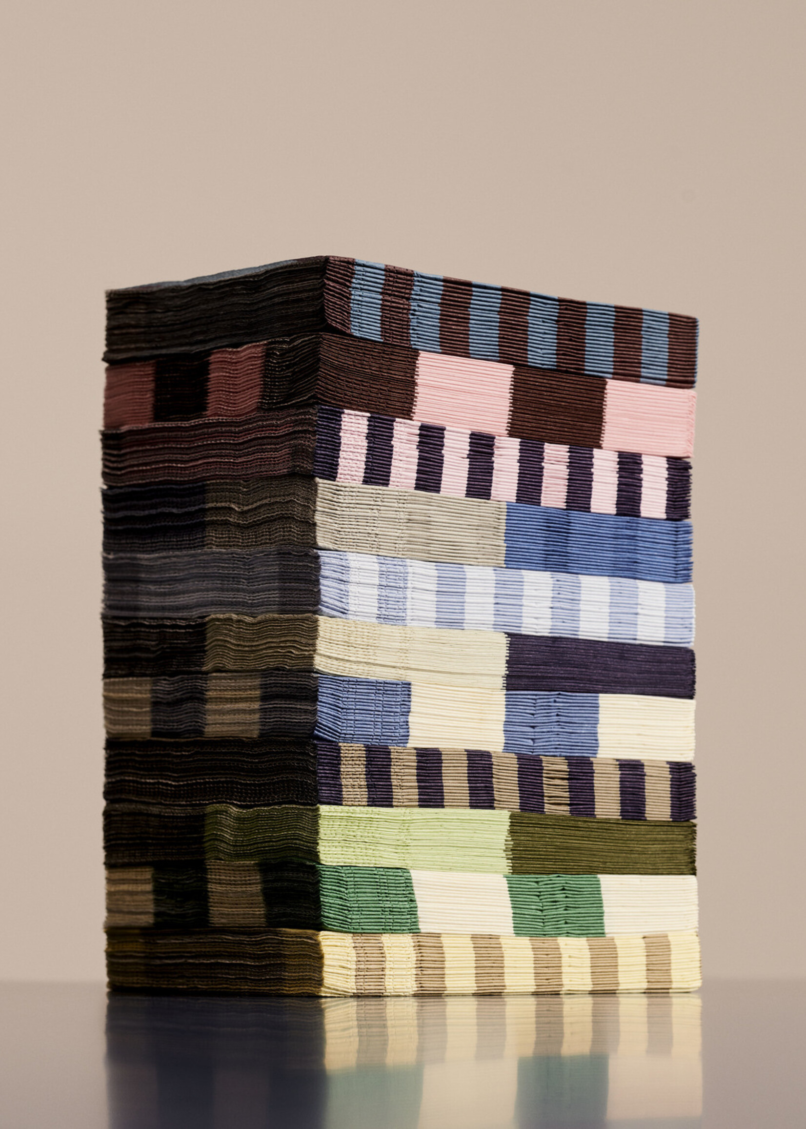 Hay Pattern Napkins-Set of 20 Lunch-Anthracite and bordeaux pillar stripe