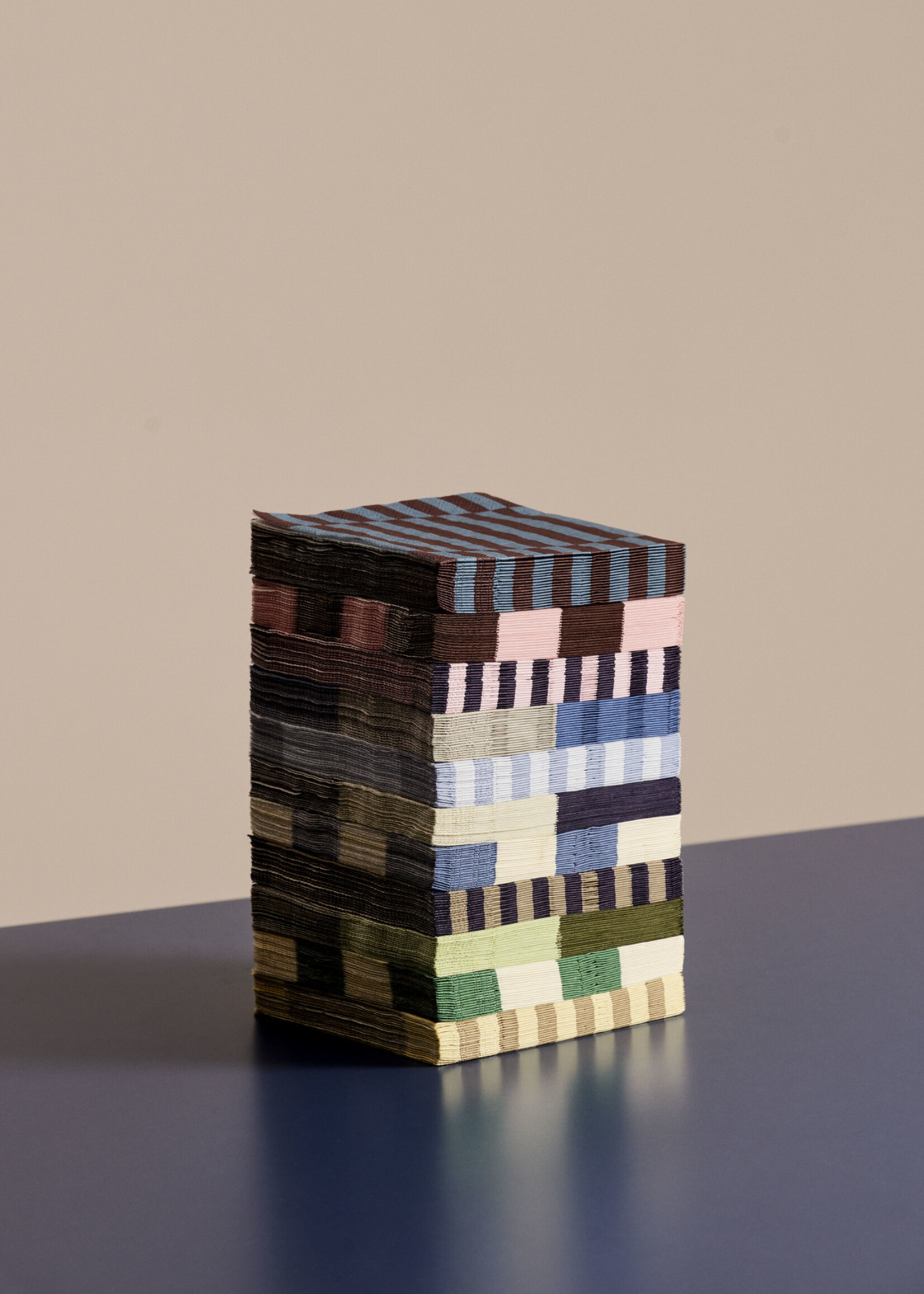 Hay Pattern Napkins-Set of 20 Lunch-Anthracite and bordeaux pillar stripe