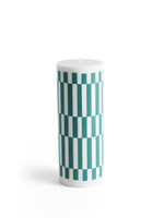 Hay Column Candle-Large-Light grey and green