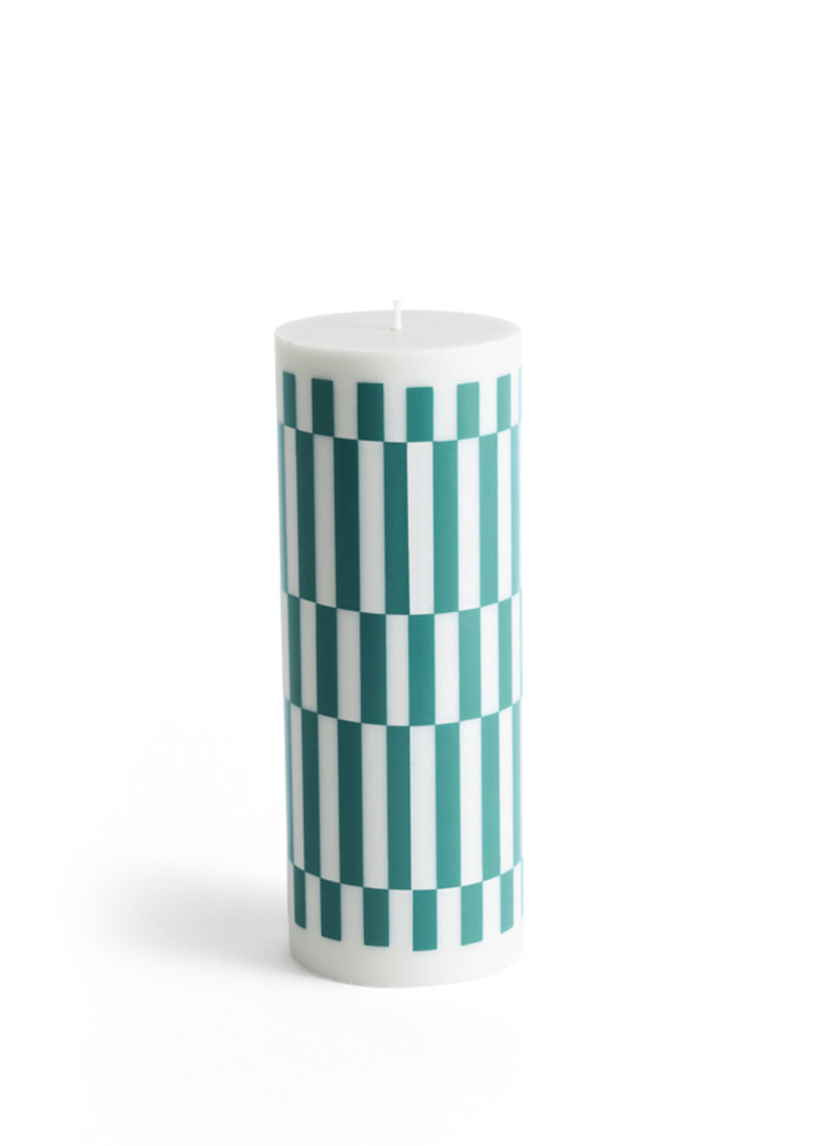 Hay Column Candle-Large-Light grey and green