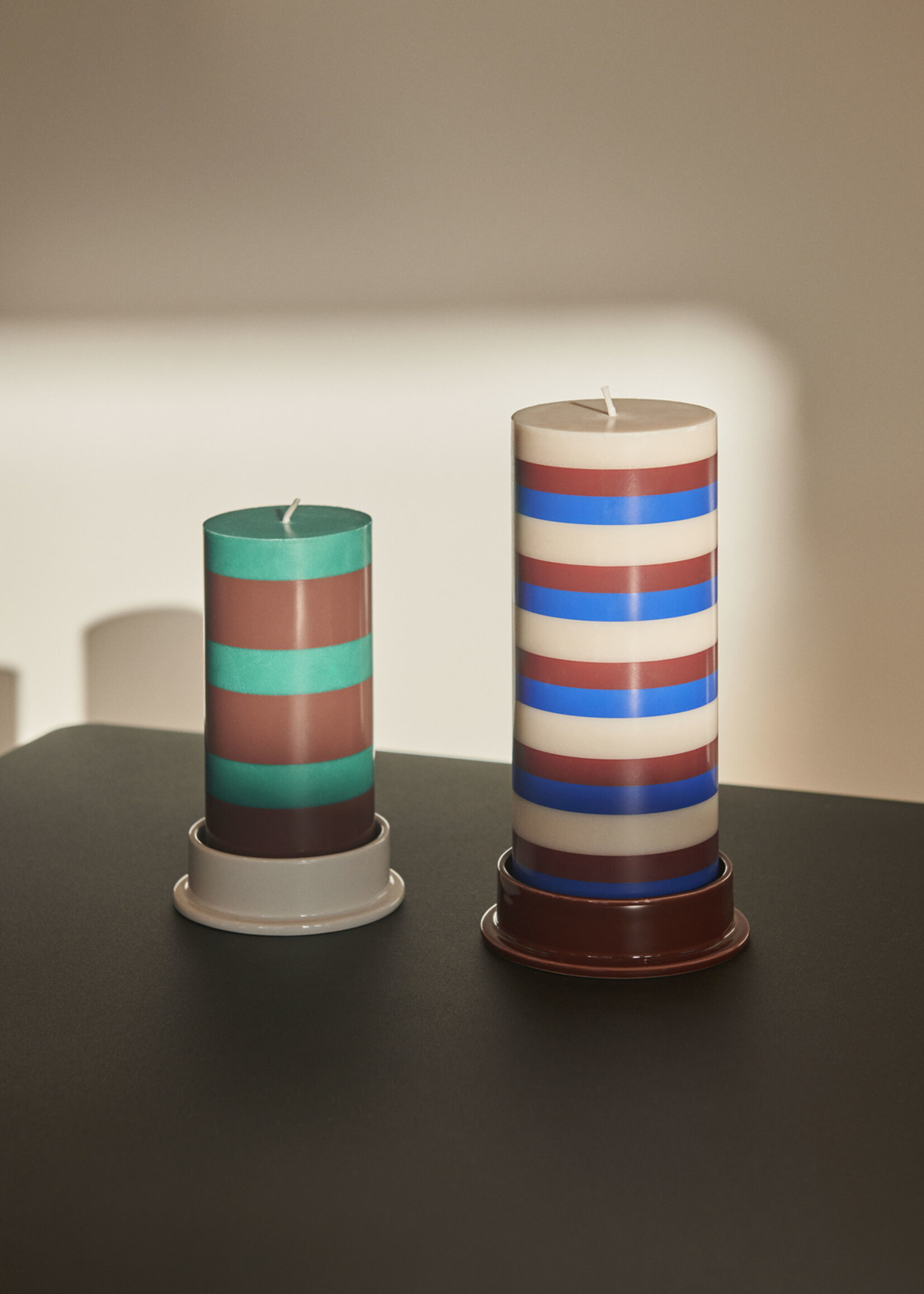 Hay Column Candle-Small-Green and brown