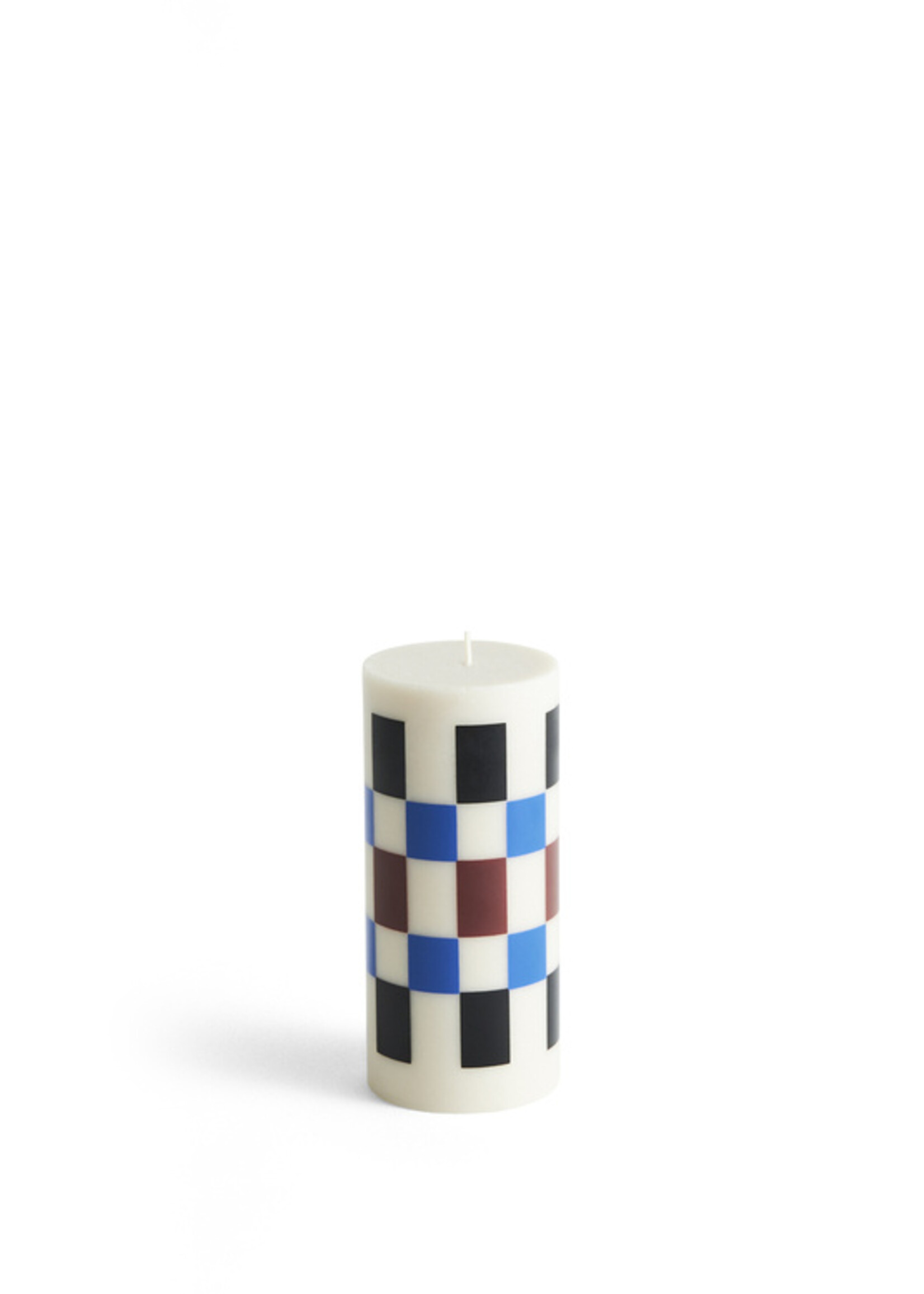 Hay Column Candle-Small-Off-white and blues