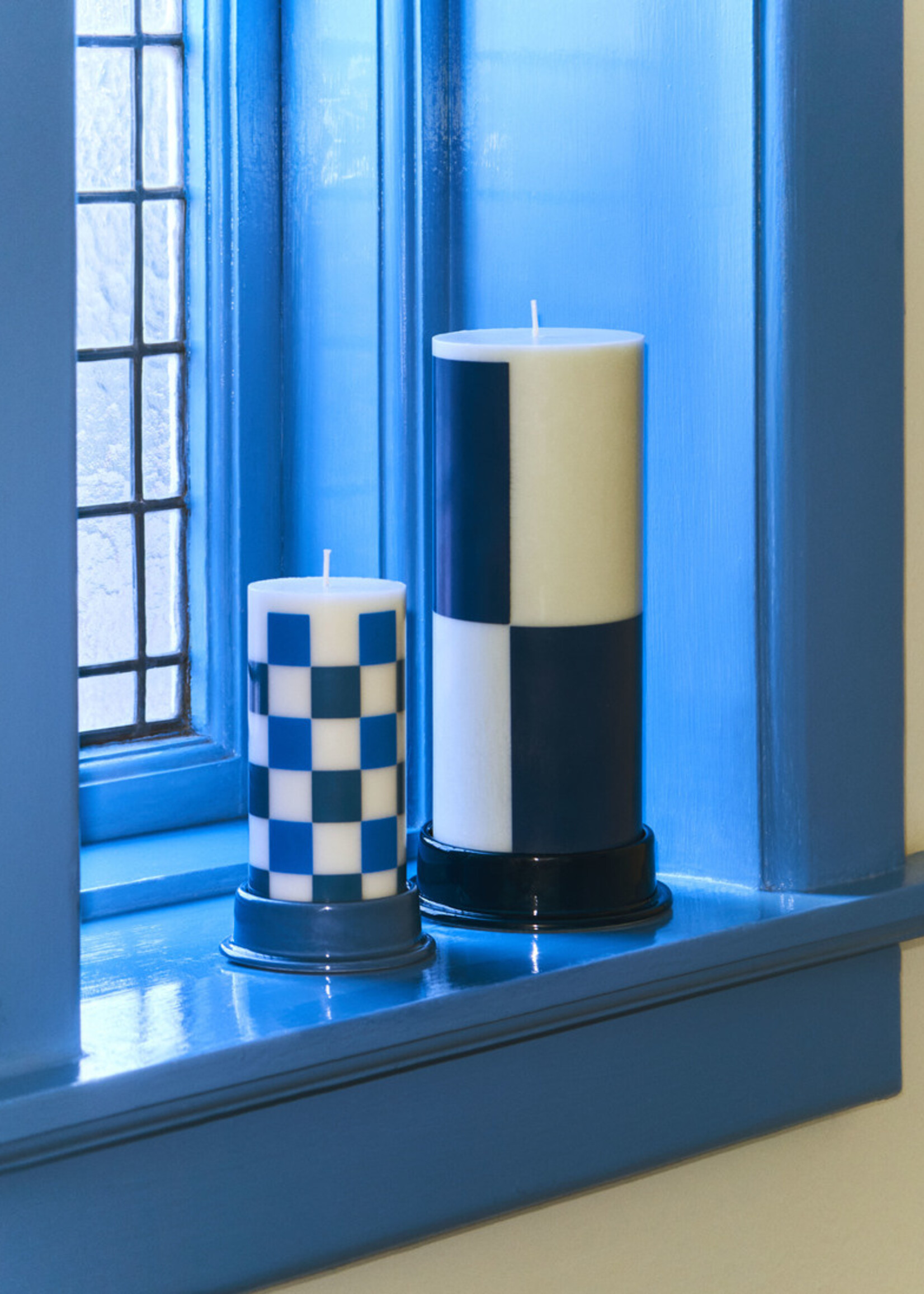 Hay Column Candleholder-Small-Sky blue