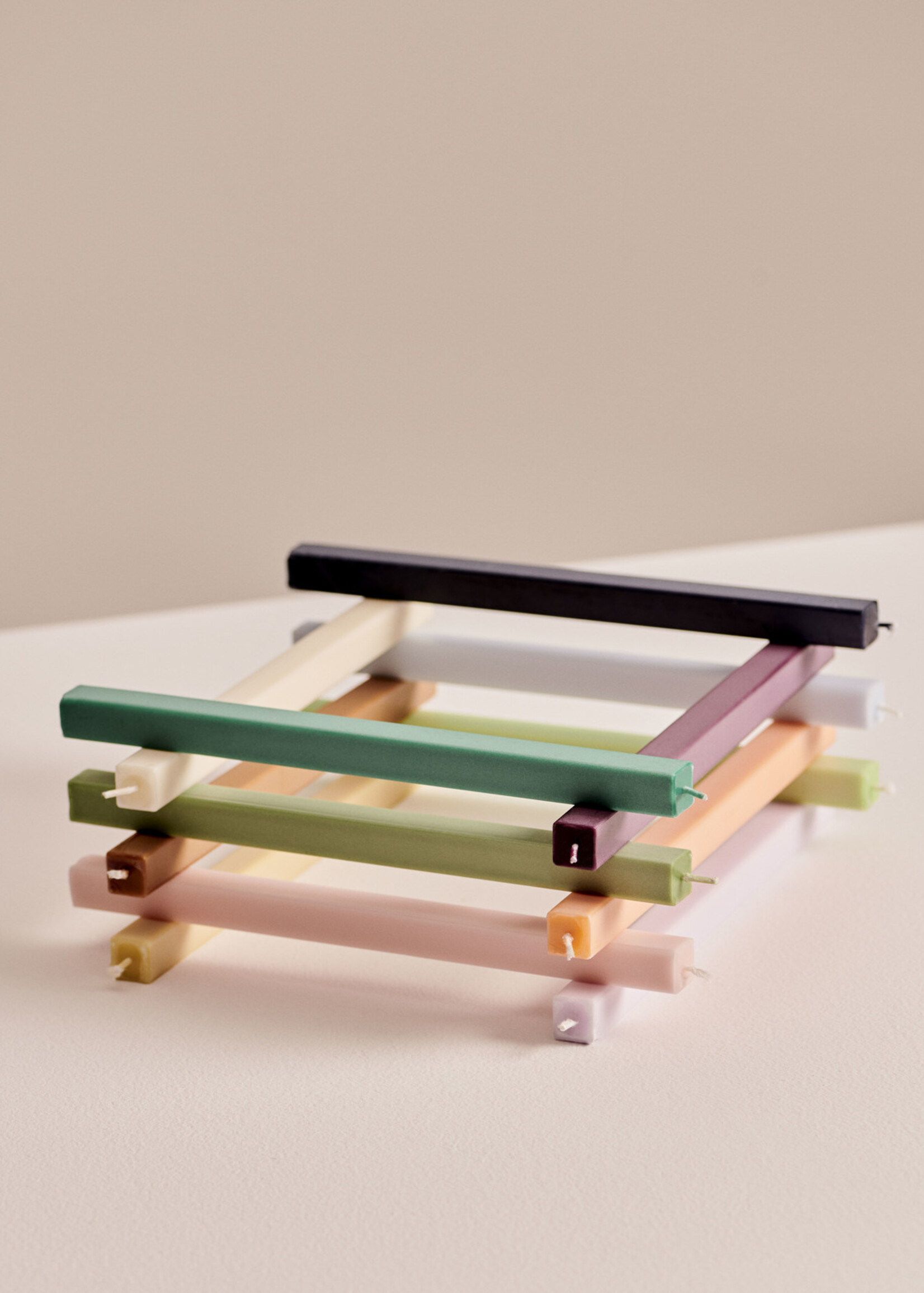Hay Square Candle - set of 4