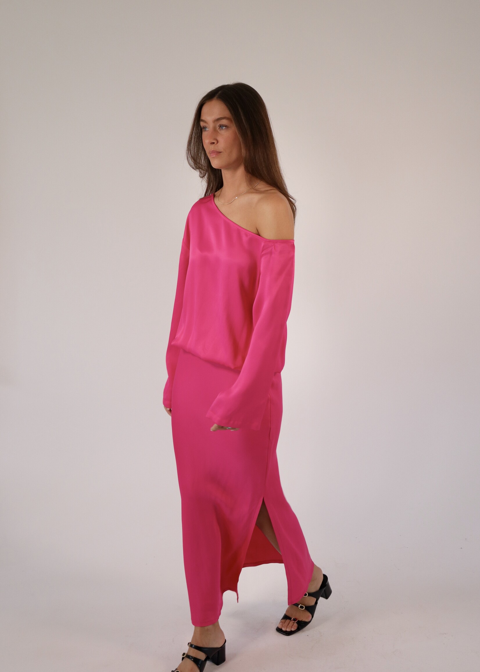 Delphine - Long sleeve dress - Fuchsia
