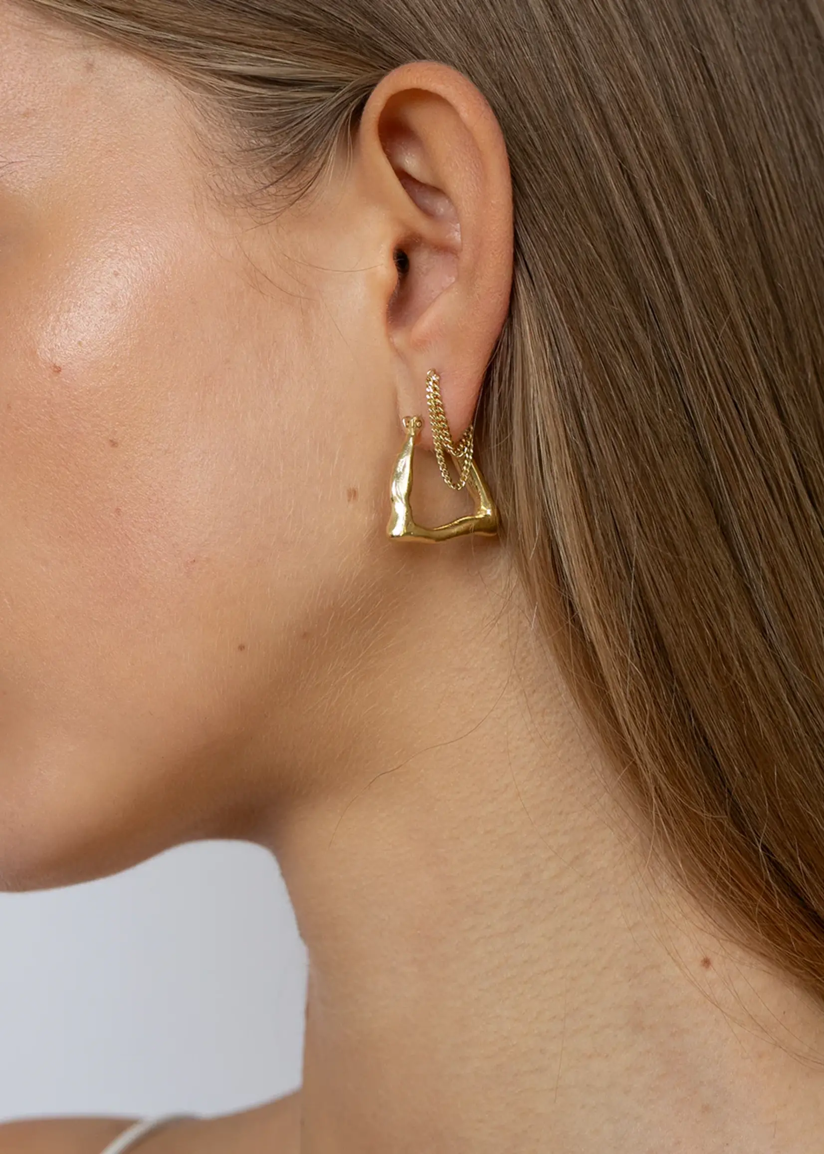 by1oak By1oak - double chain stud - gold