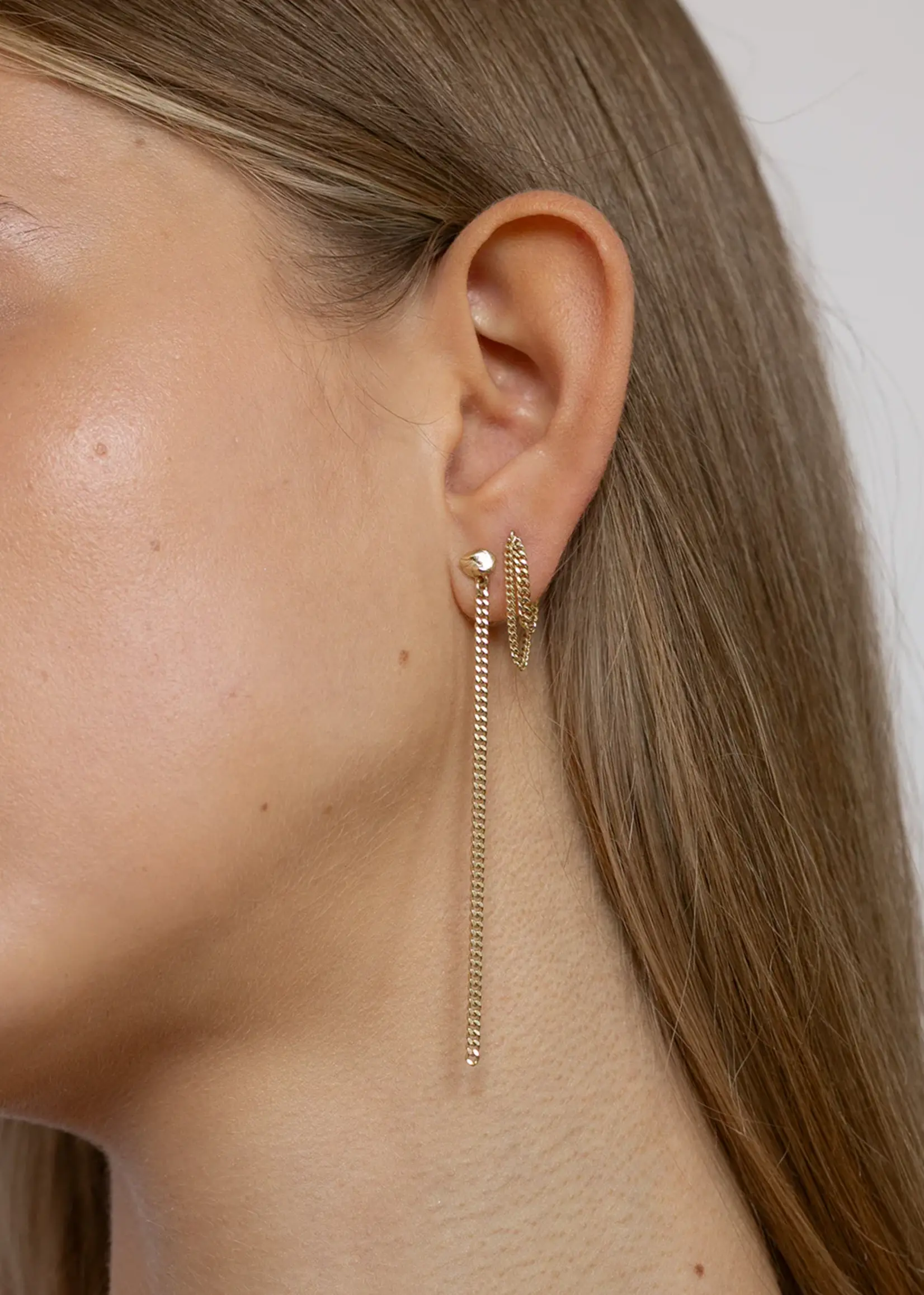 by1oak By1oak - double chain stud - gold