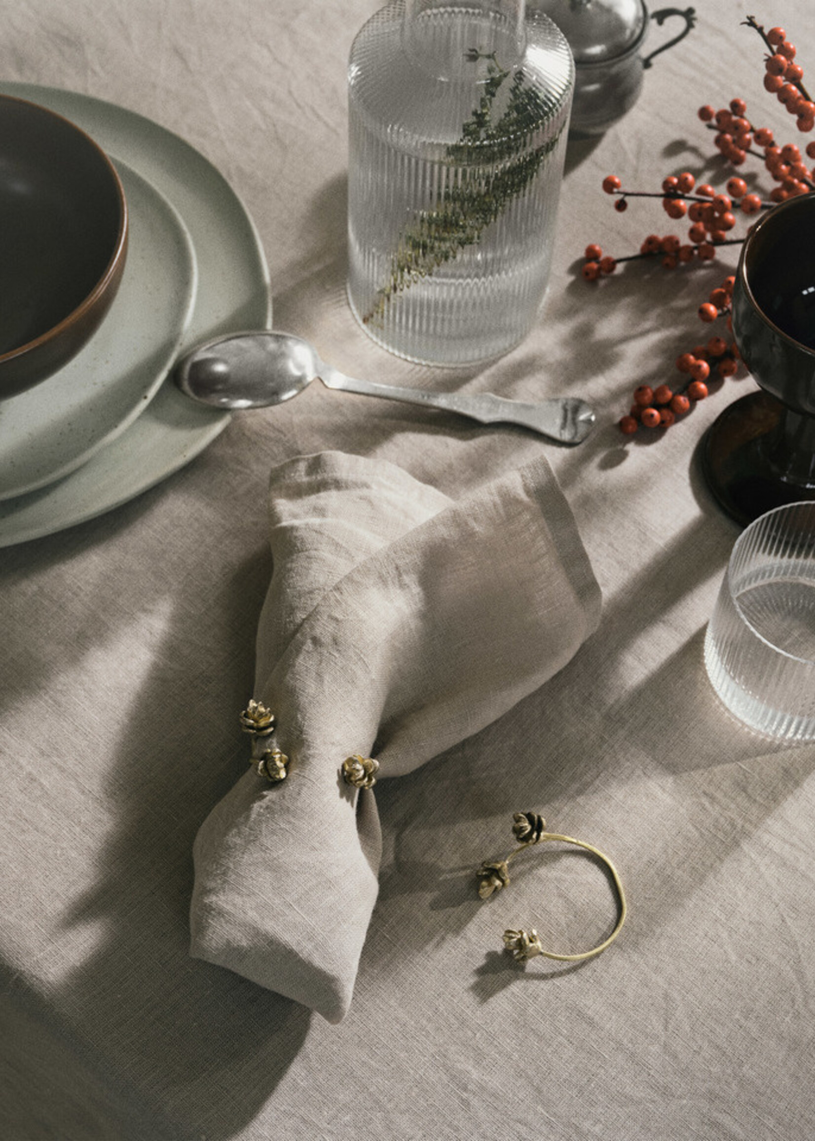 Ferm Forest napkin rings - set of 4 - Gold