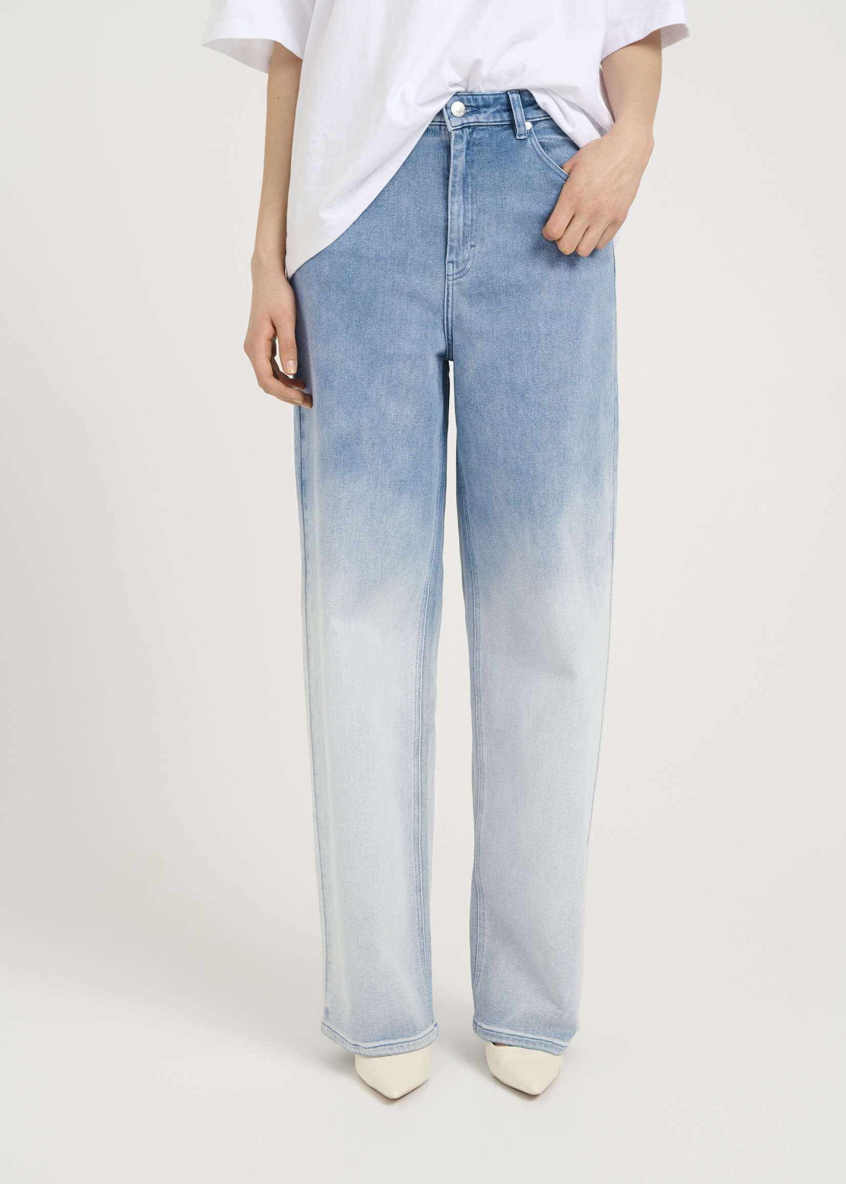 Gestuz BebbieGZ HW Wide Jeans - faded blue