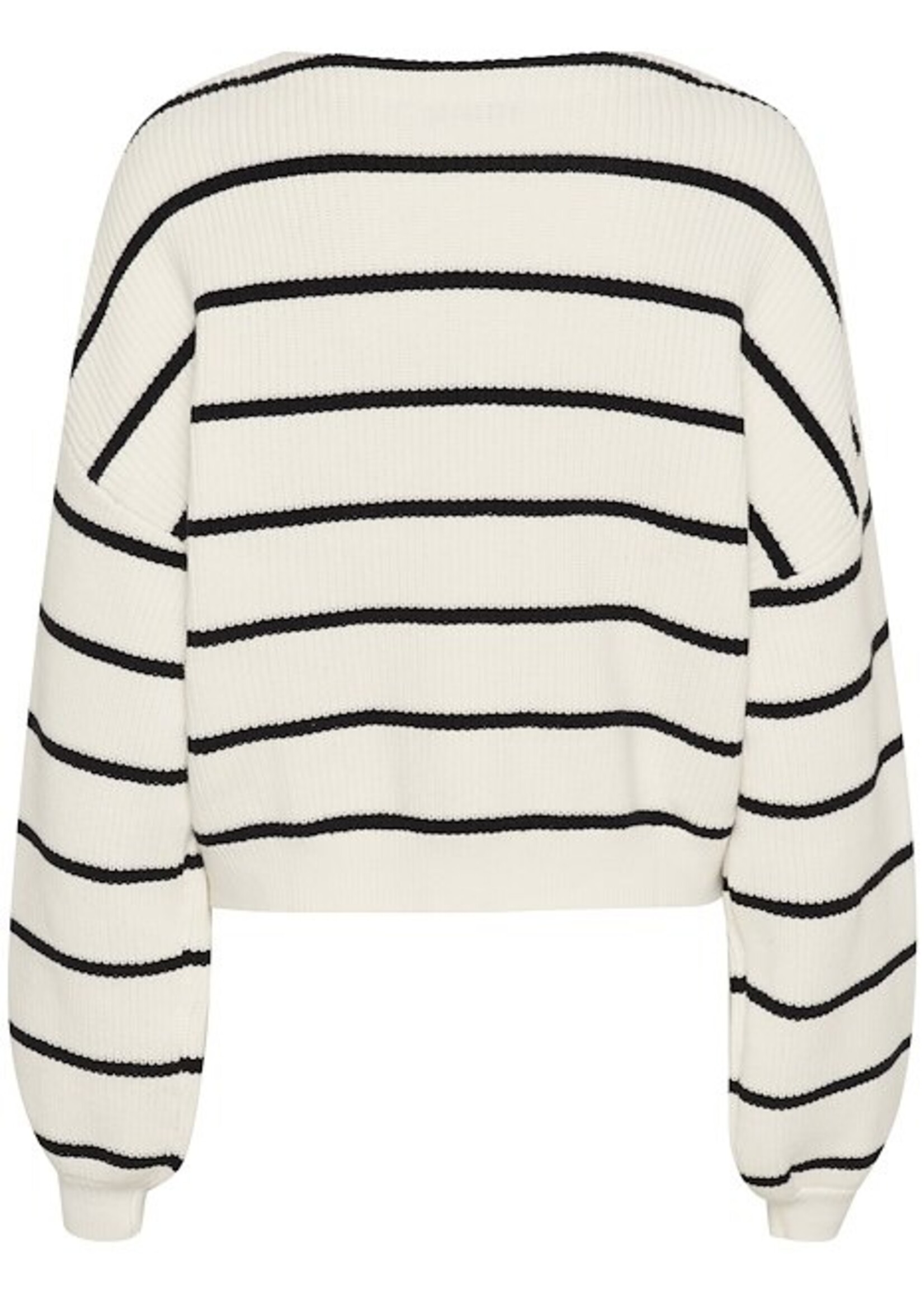 Gestuz MebaGZ cardigan striped - Egret with black