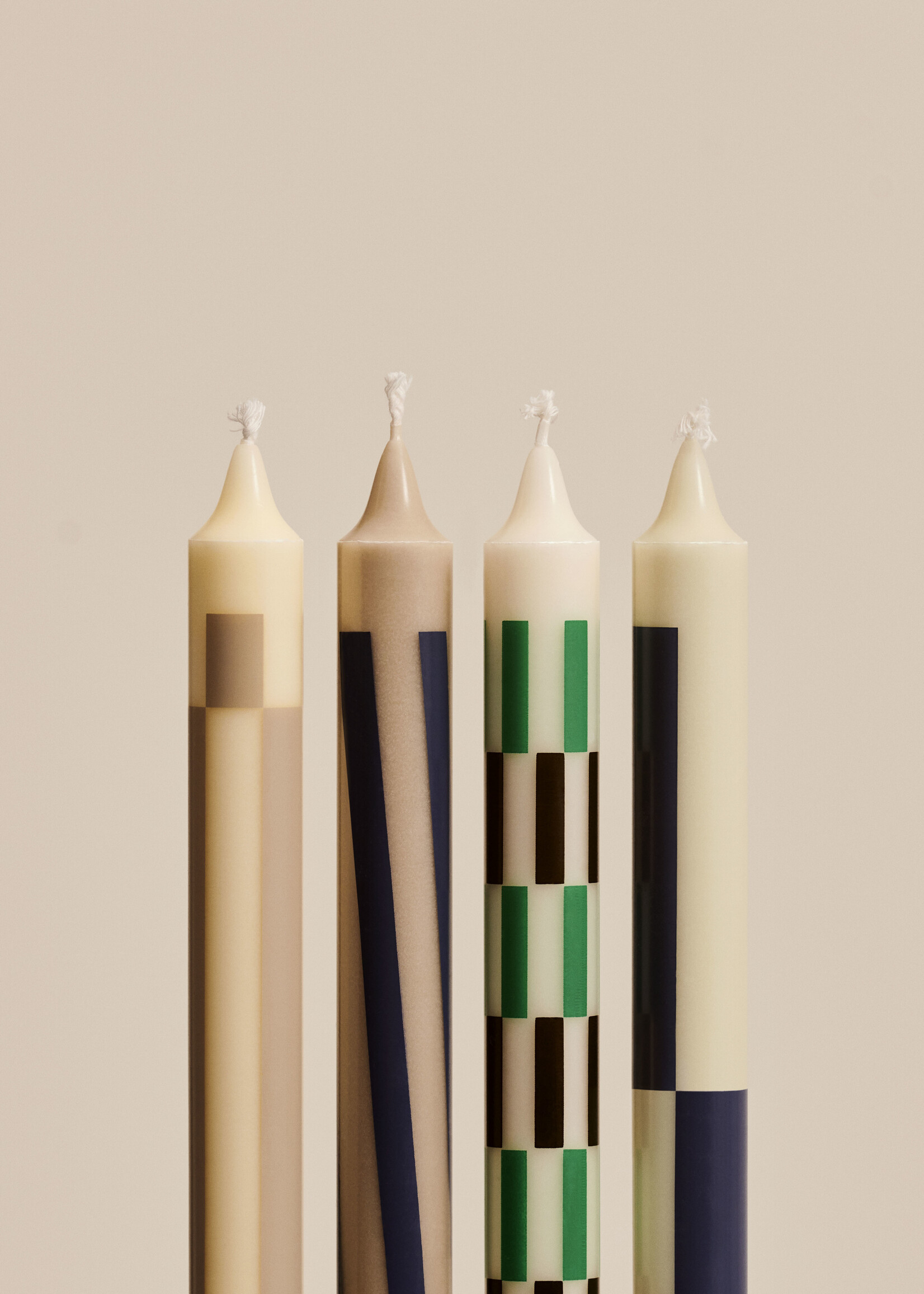 Hay Pattern Candle - Cream and dark set