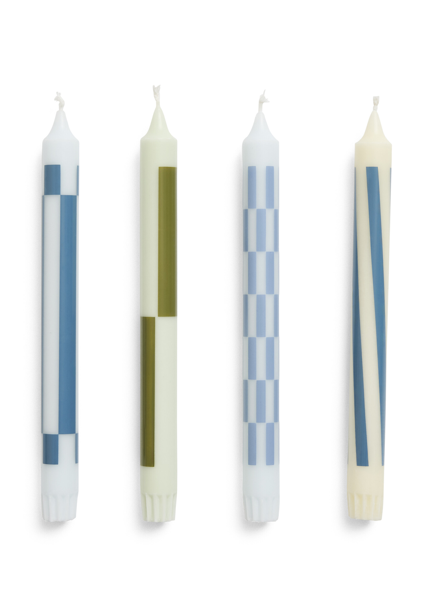 Hay Pattern Candle - Green and blues