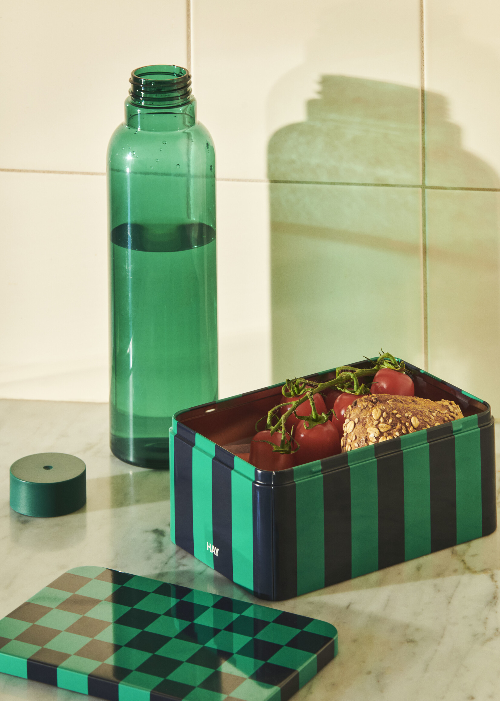 Hay Tin container - Small - Green and Blue