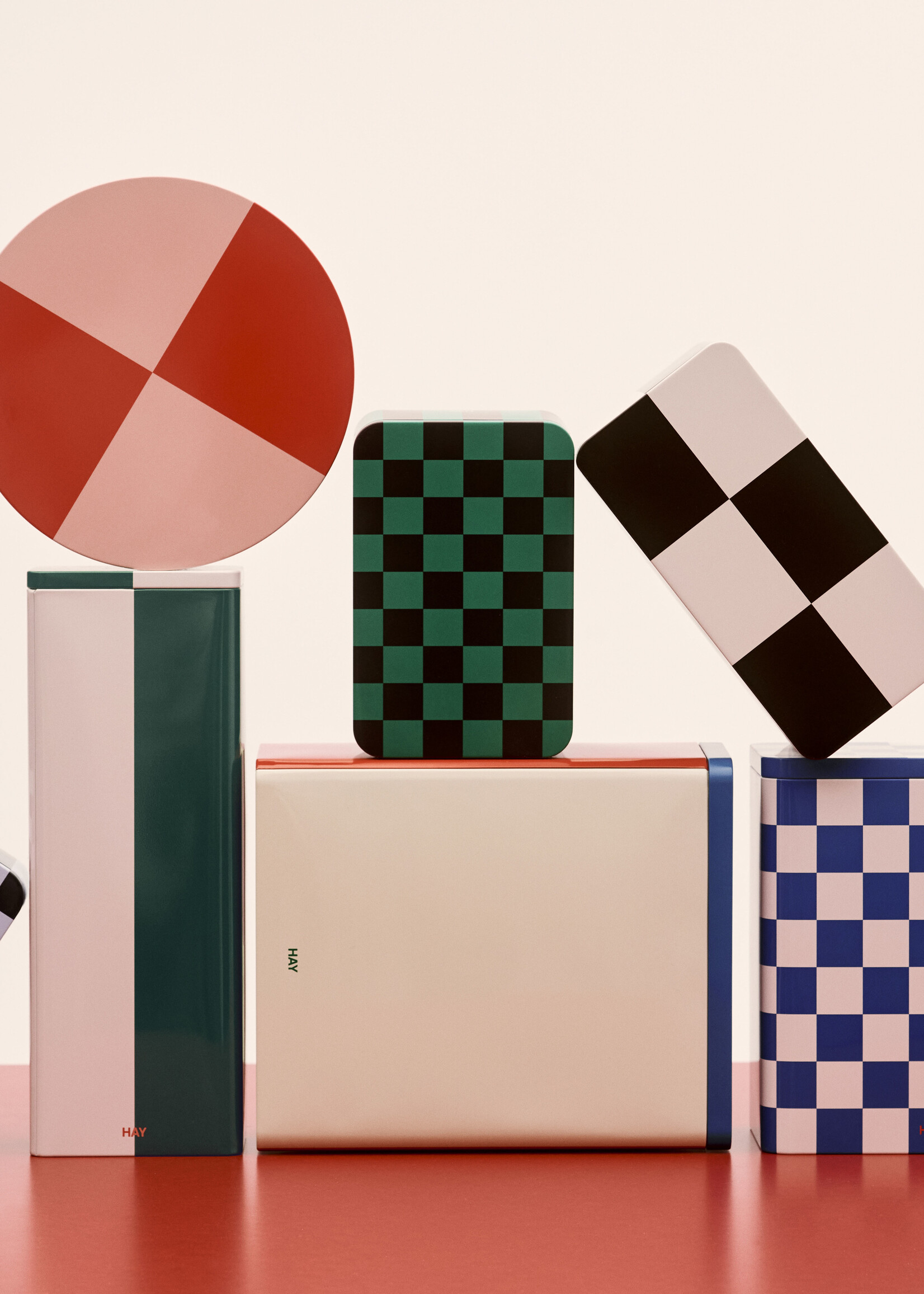 Hay Tin Container - Small - Dark blue and lavender