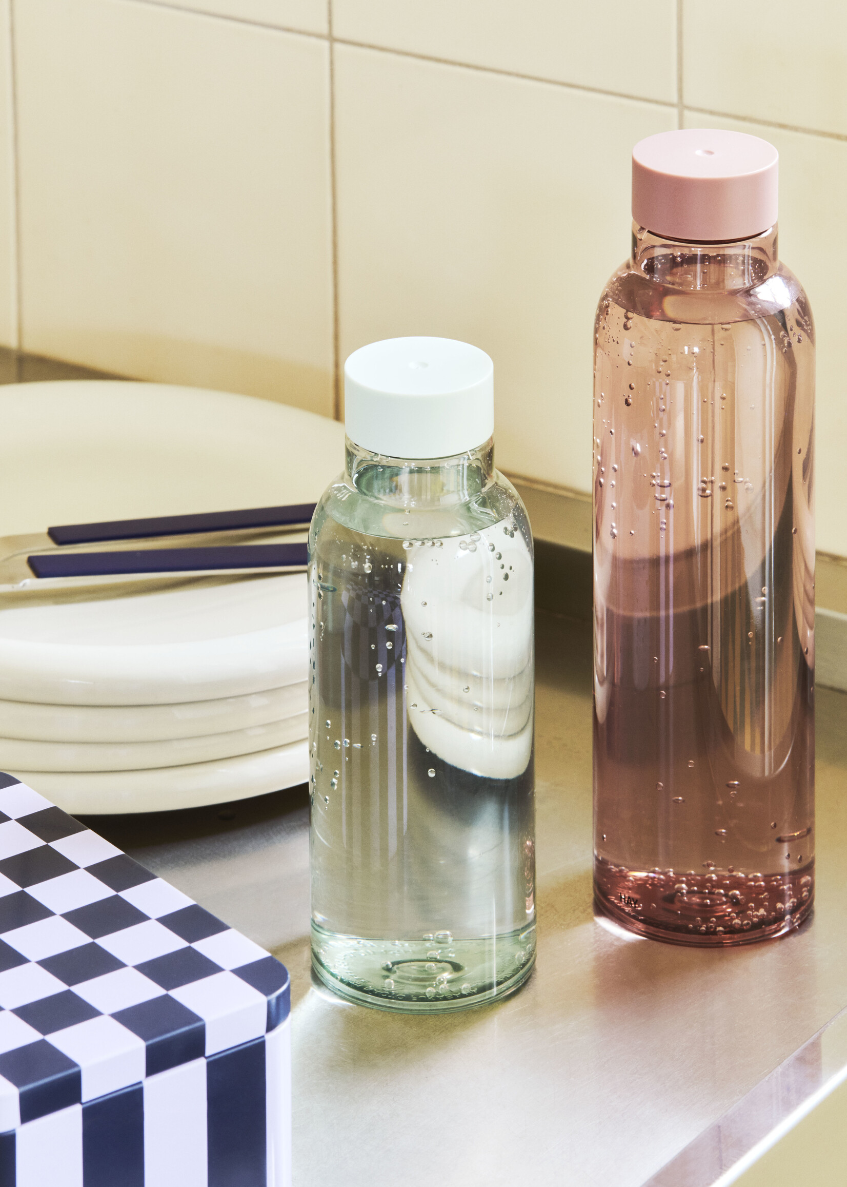 Hay Tin Container - Small - Dark blue and lavender