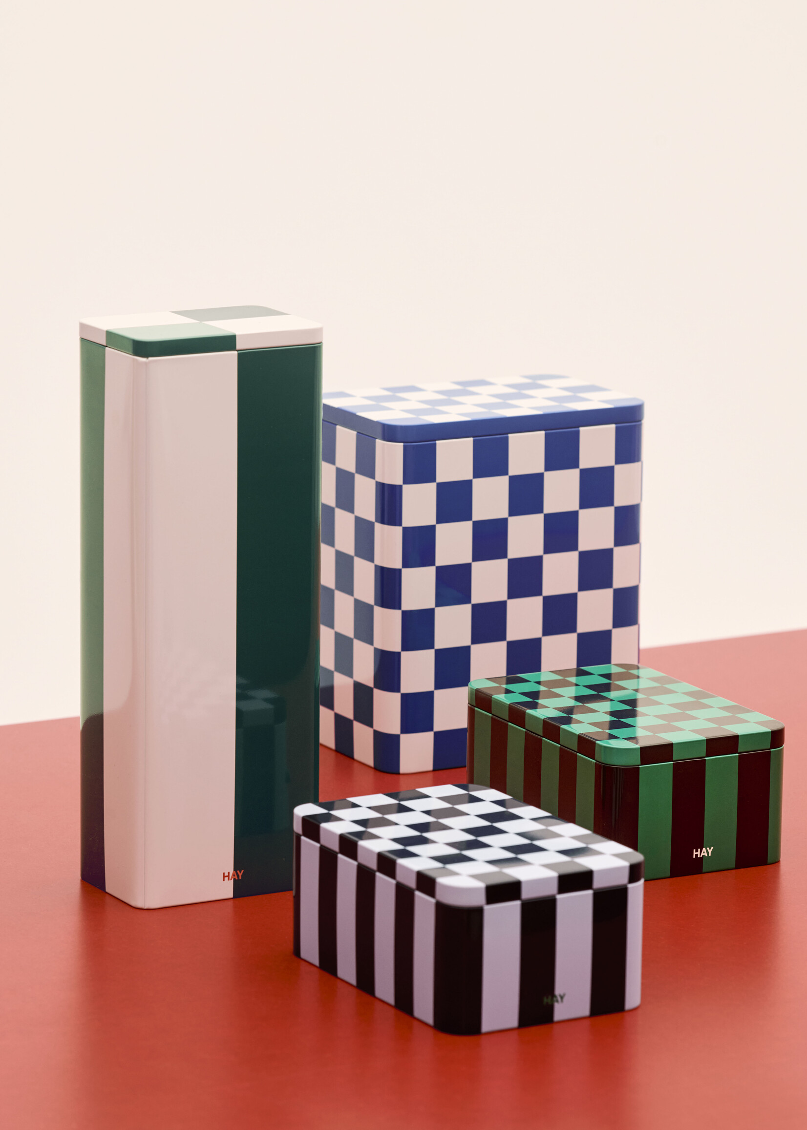 Hay Tin Container - Small - Dark blue and lavender