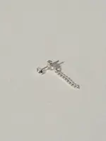 by1oak Blow with chain - Earring - Silver
