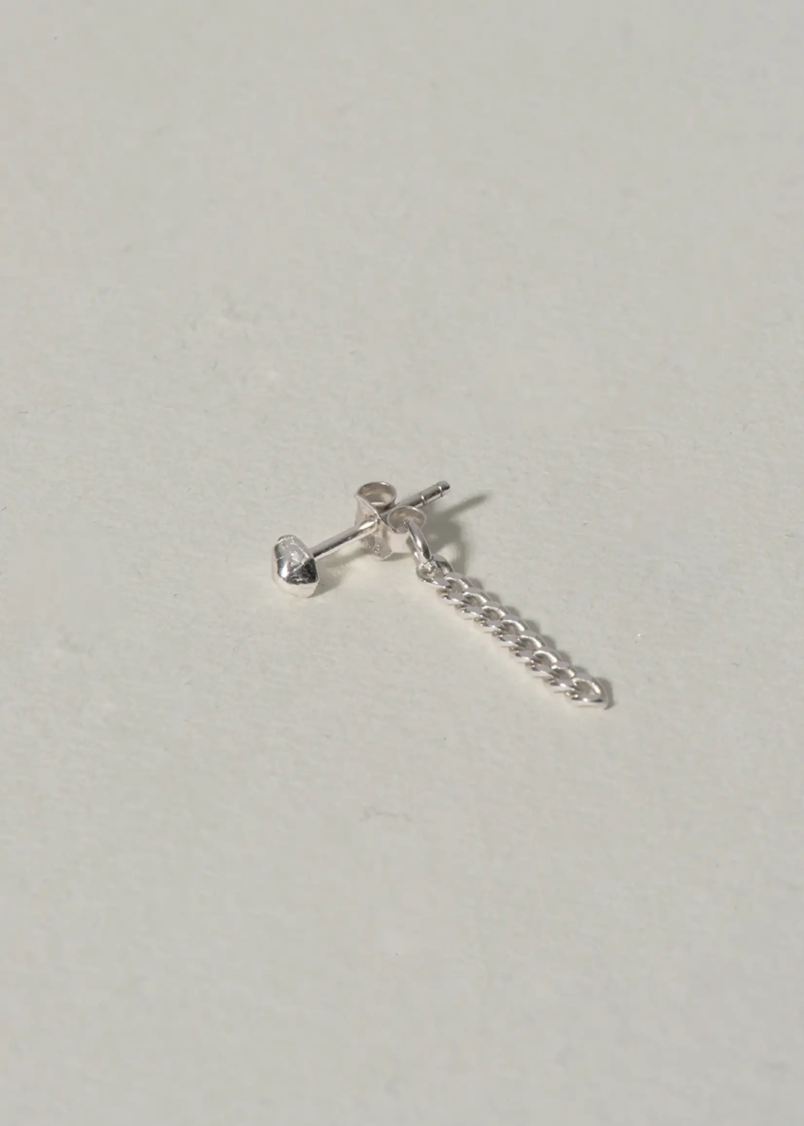 by1oak Blow with chain - Earring - Silver