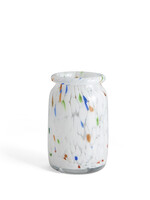 Hay Splash Vase rollneck - Medium - White dot