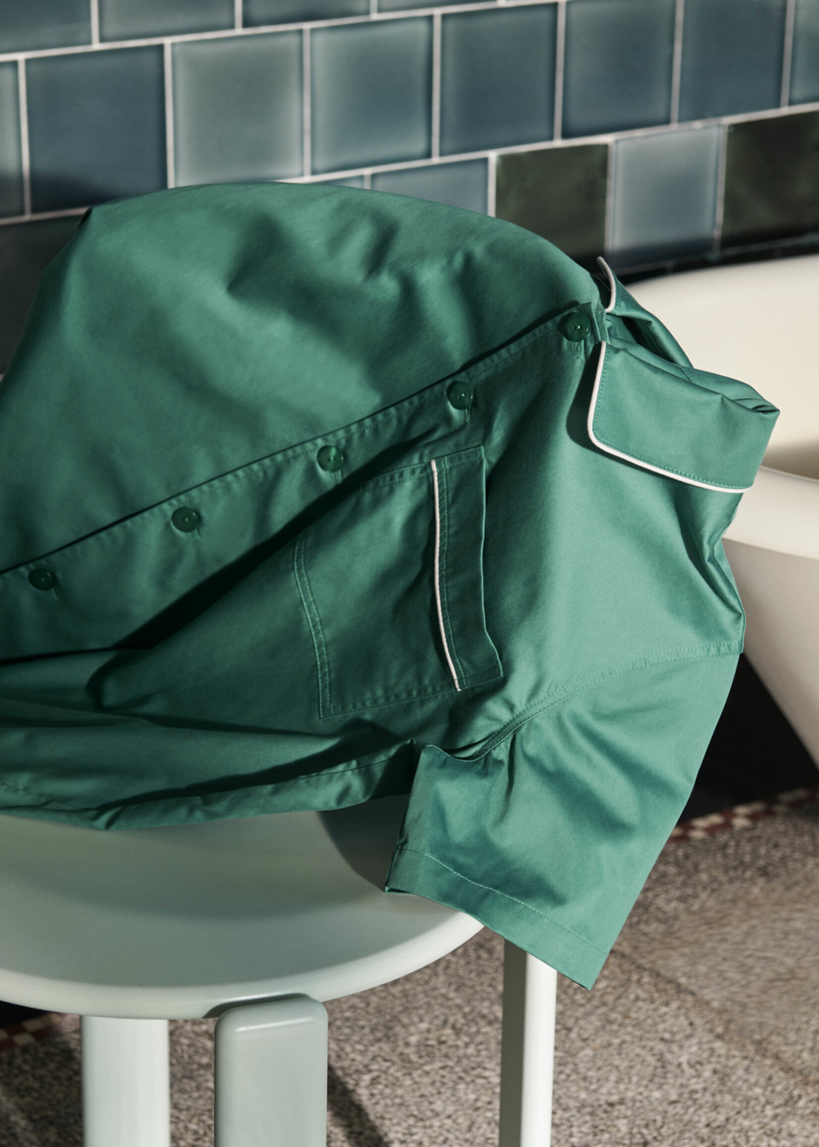 Hay Outline pyjama shirt - Emerald green