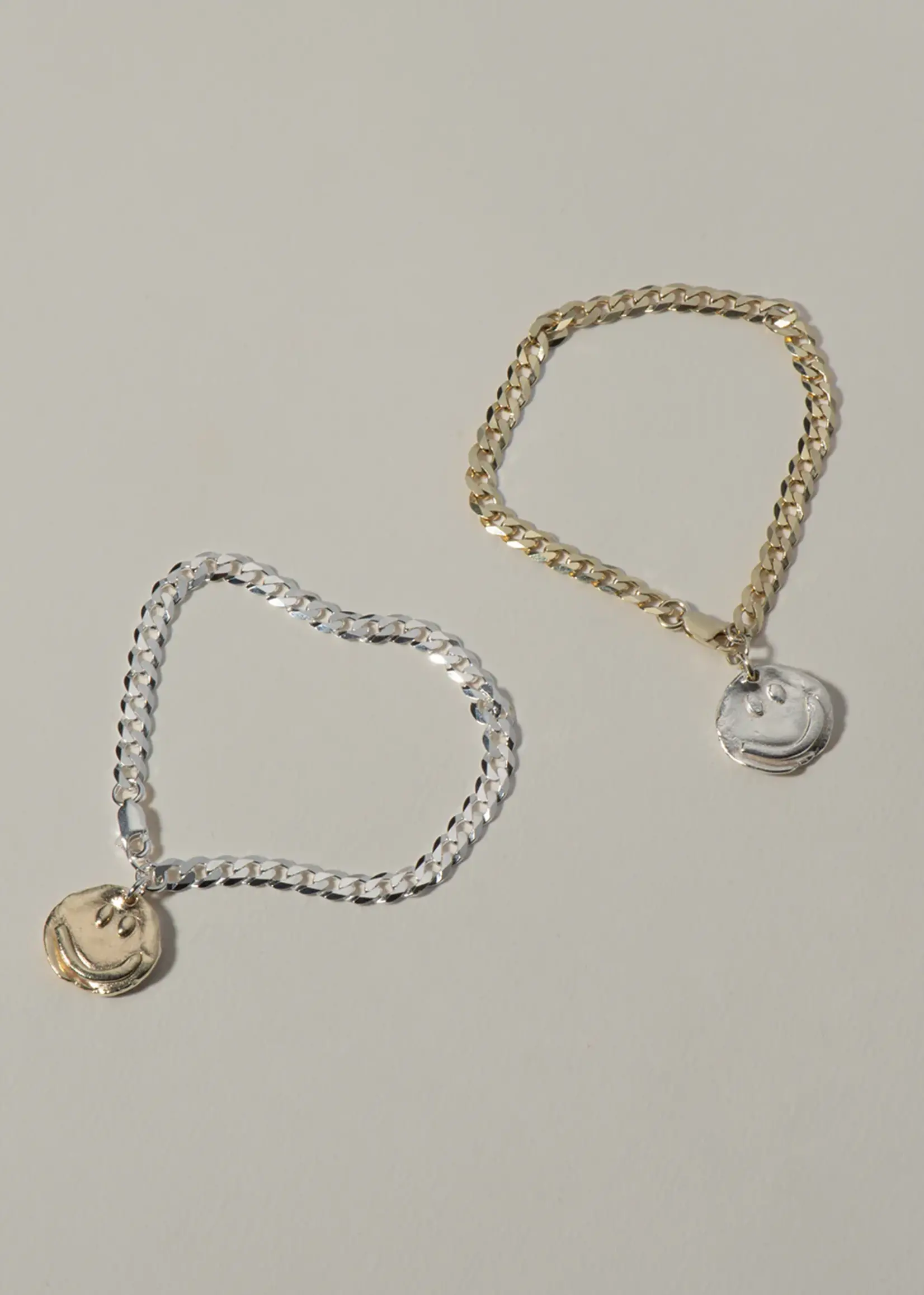by1oak Bracelet - Lucky You - Silver with gold smiley