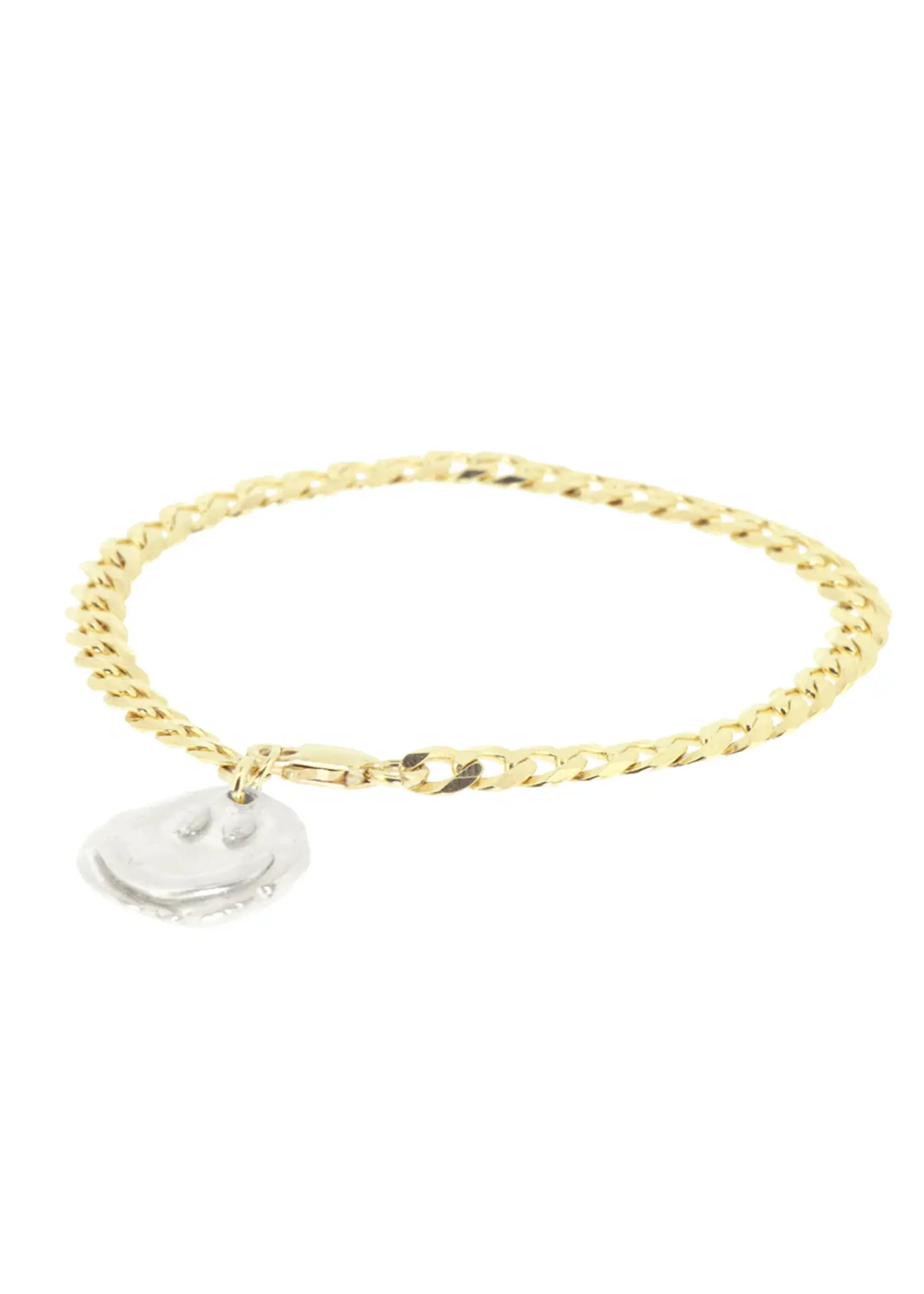 by1oak Bracelet - Lucky you - Gold with silver smiley