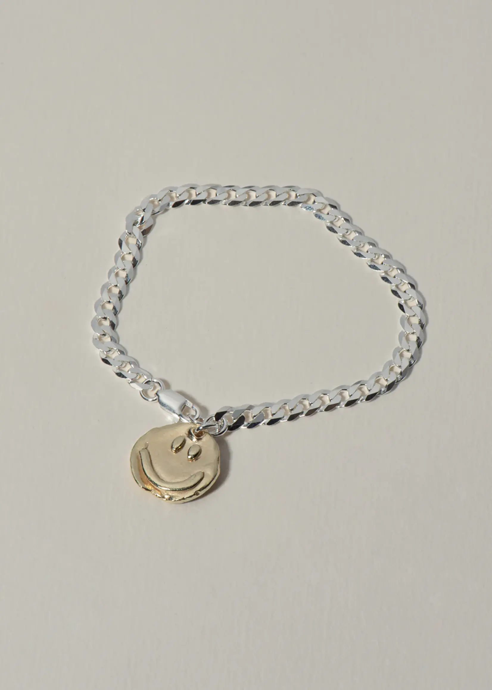 by1oak Bracelet - Lucky You - Silver with gold smiley