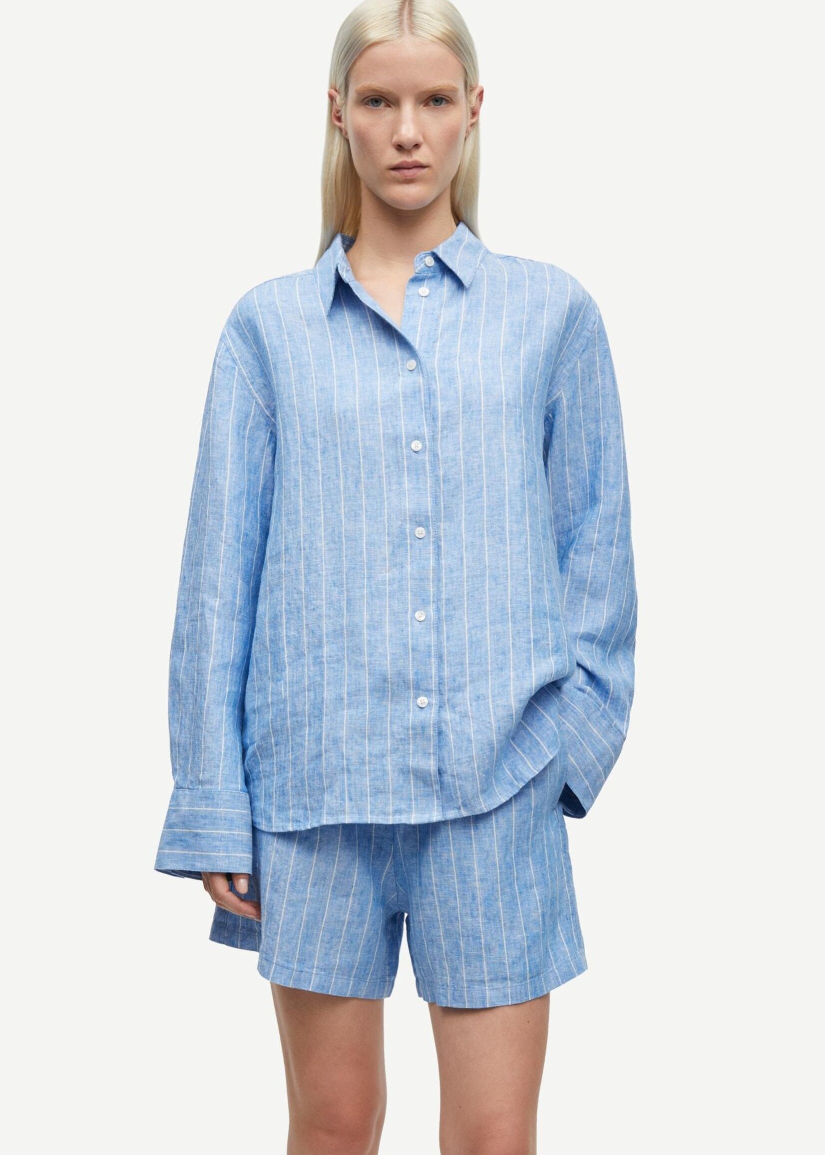 Samsøe Samsøe Sanot shirt - Blue Jasper stripes
