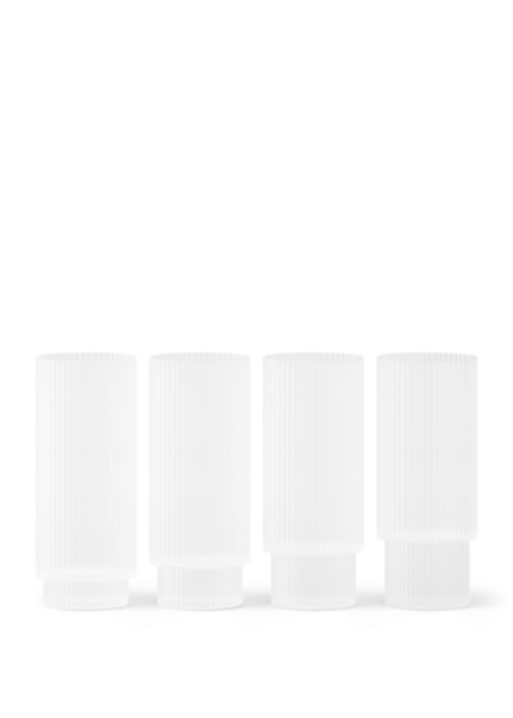 Ferm Ripple Long Drink Glasses - Set of 4 - Frosted