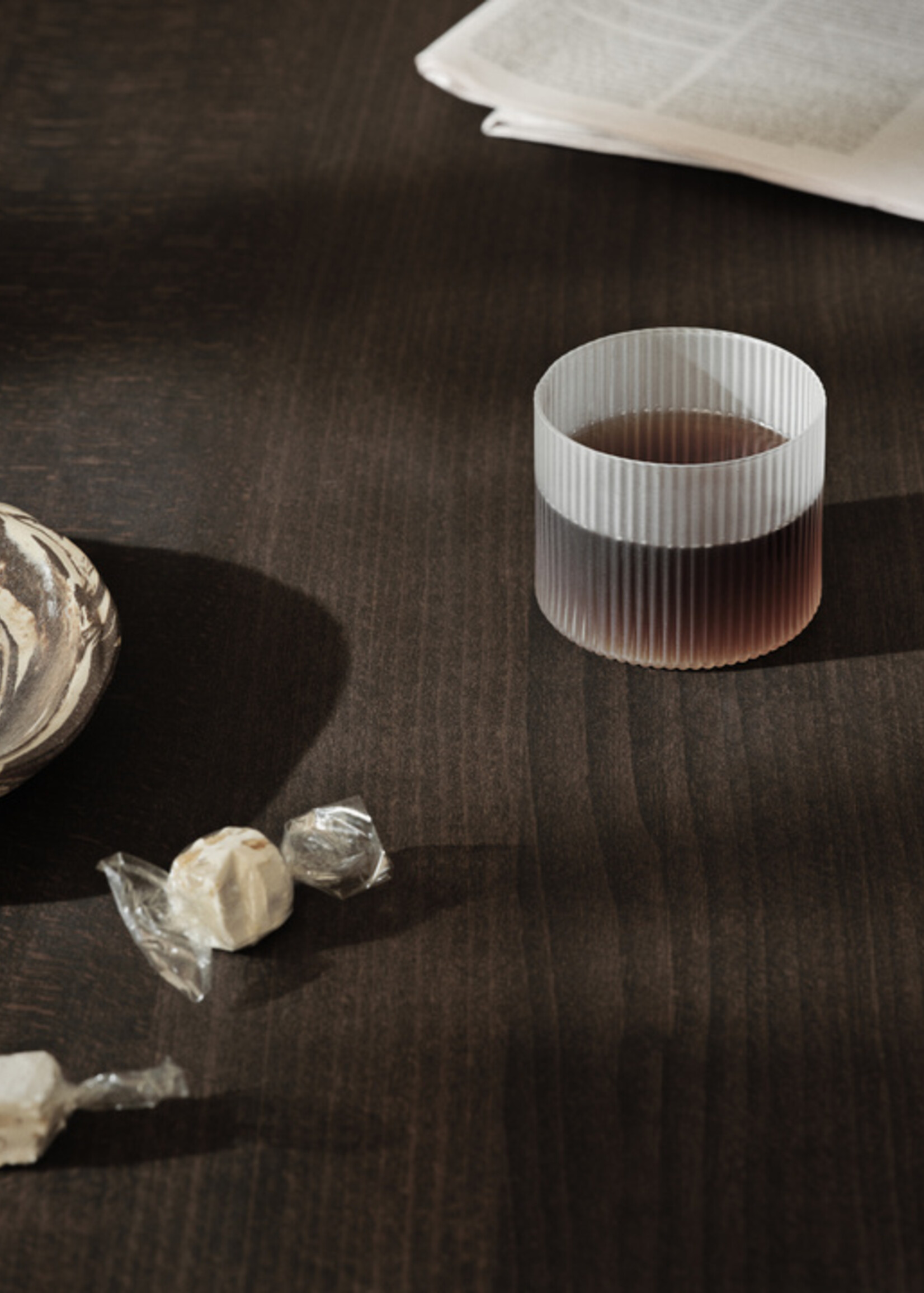 Ferm Ripple Low Glasses - Set of 4 - Frosted