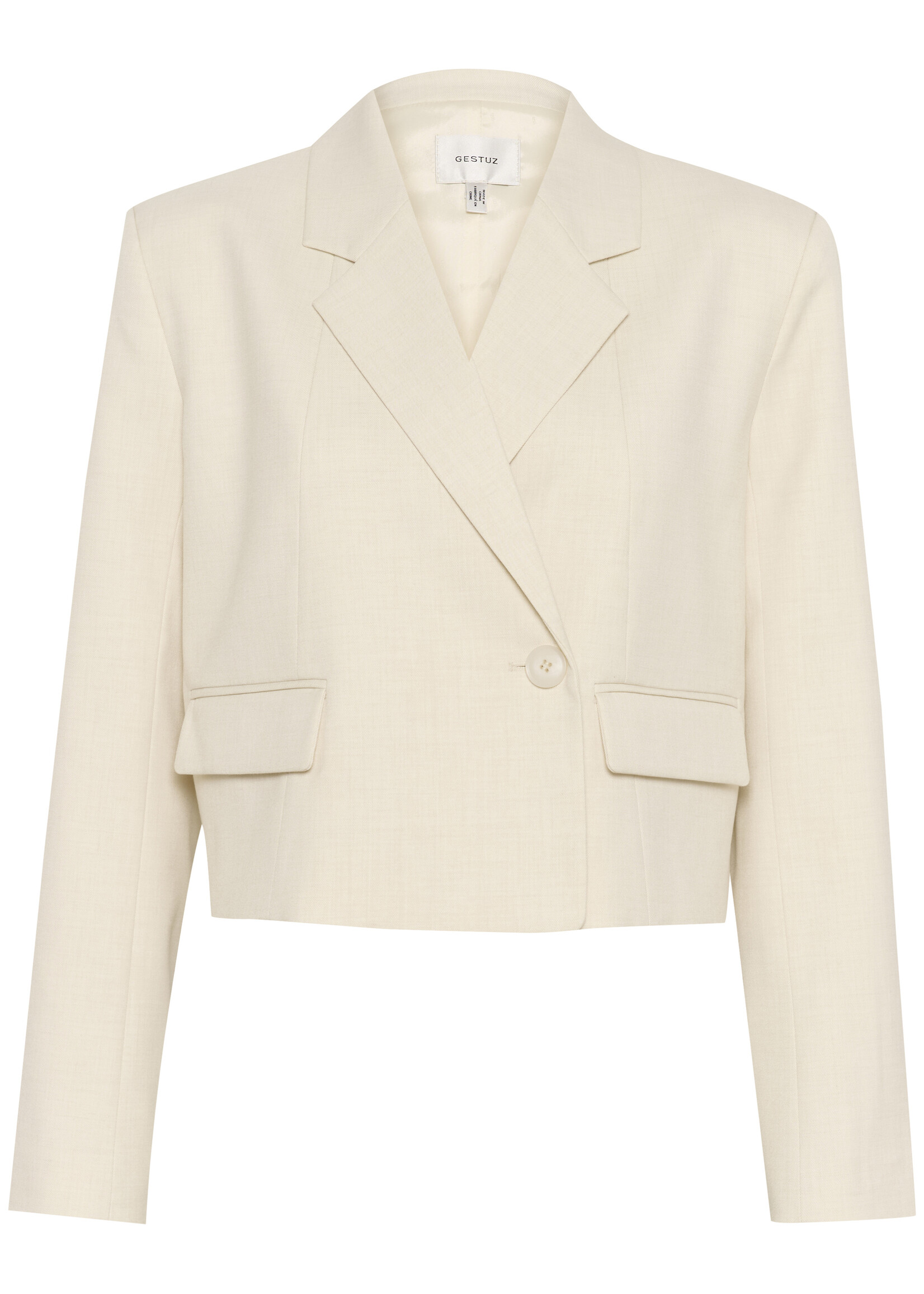 Gestuz GZseaver LS short blazer - Egret Melange