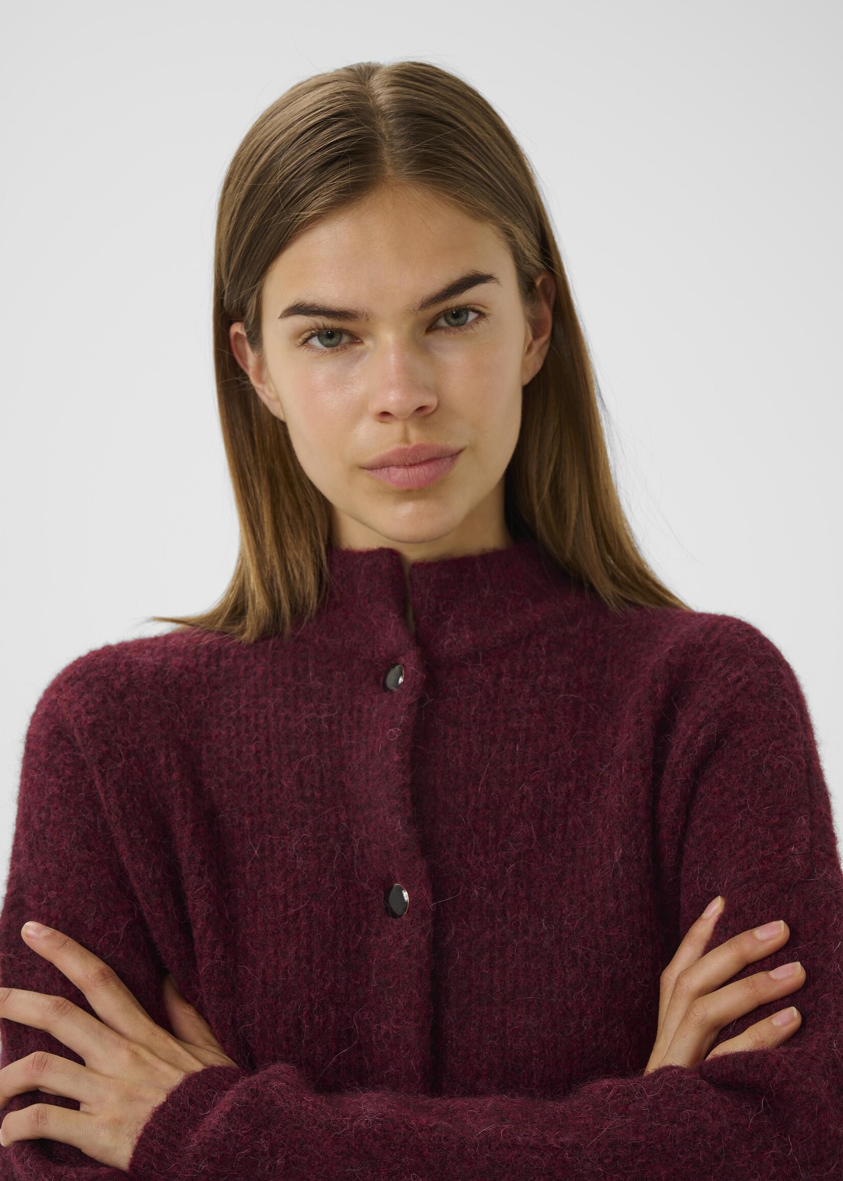 Gestuz AlphaGZ short cardigan - Blood Red mélan