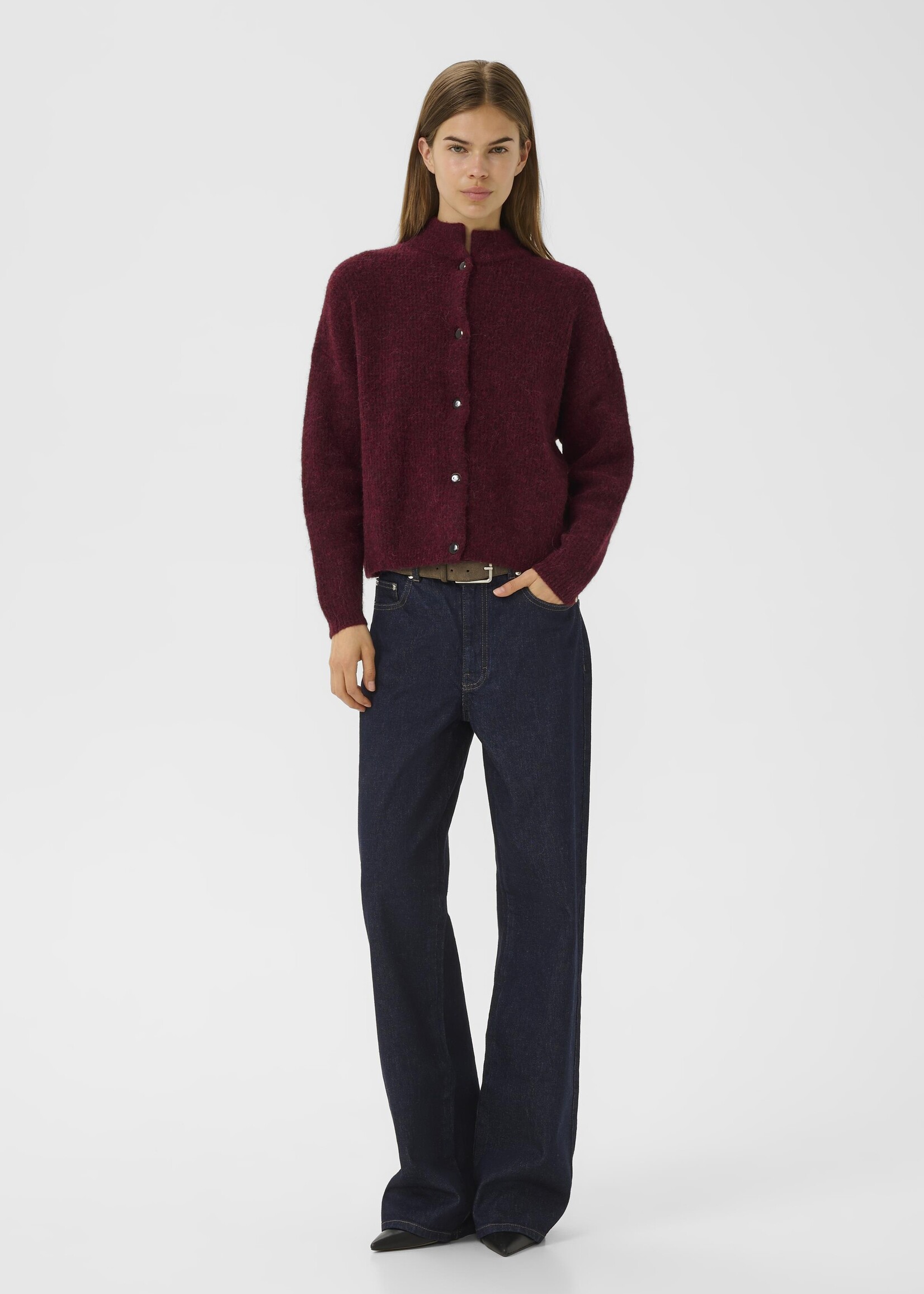 Gestuz AlphaGZ short cardigan - Blood Red mélan