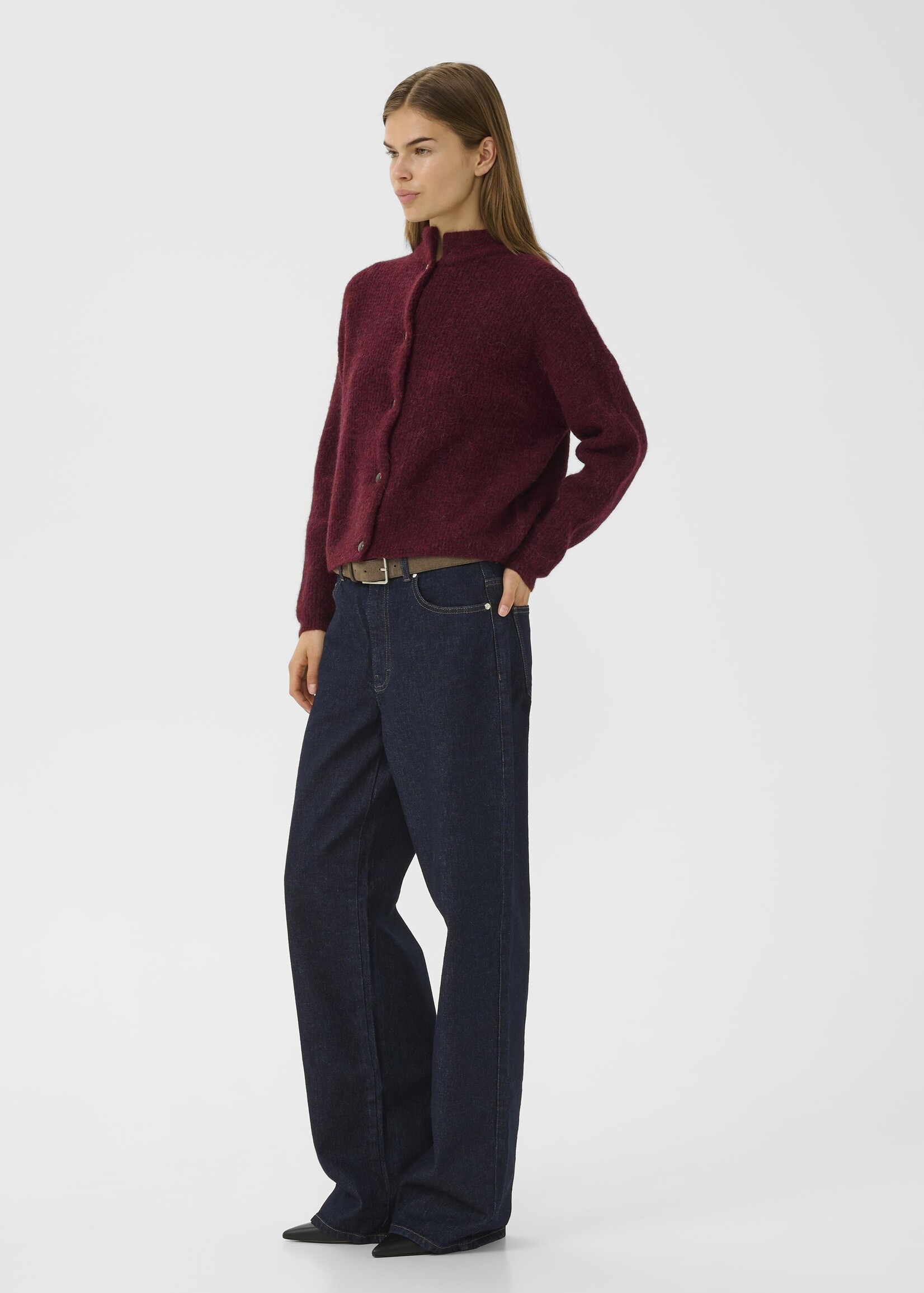 Gestuz AlphaGZ short cardigan - Blood Red mélan